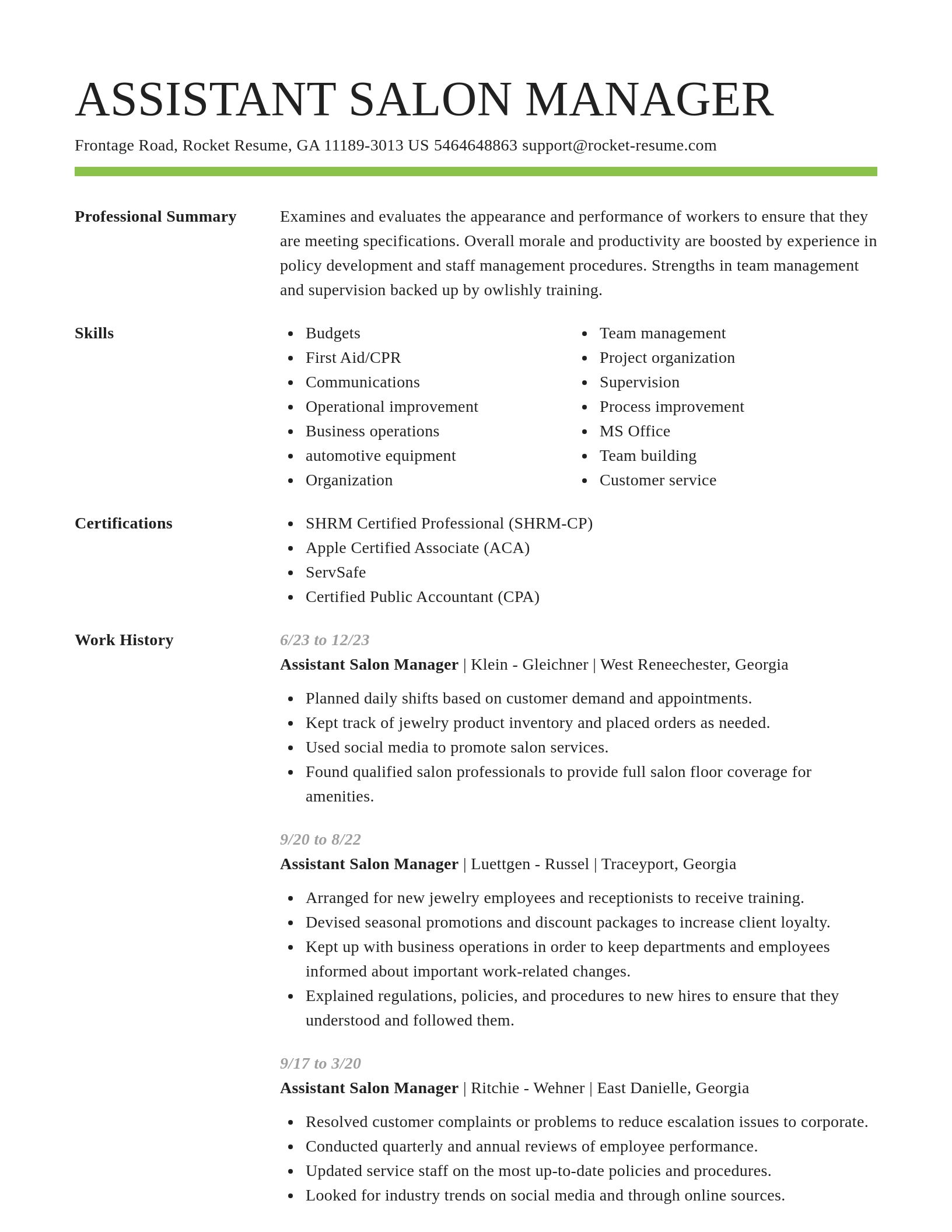 Smart resume template