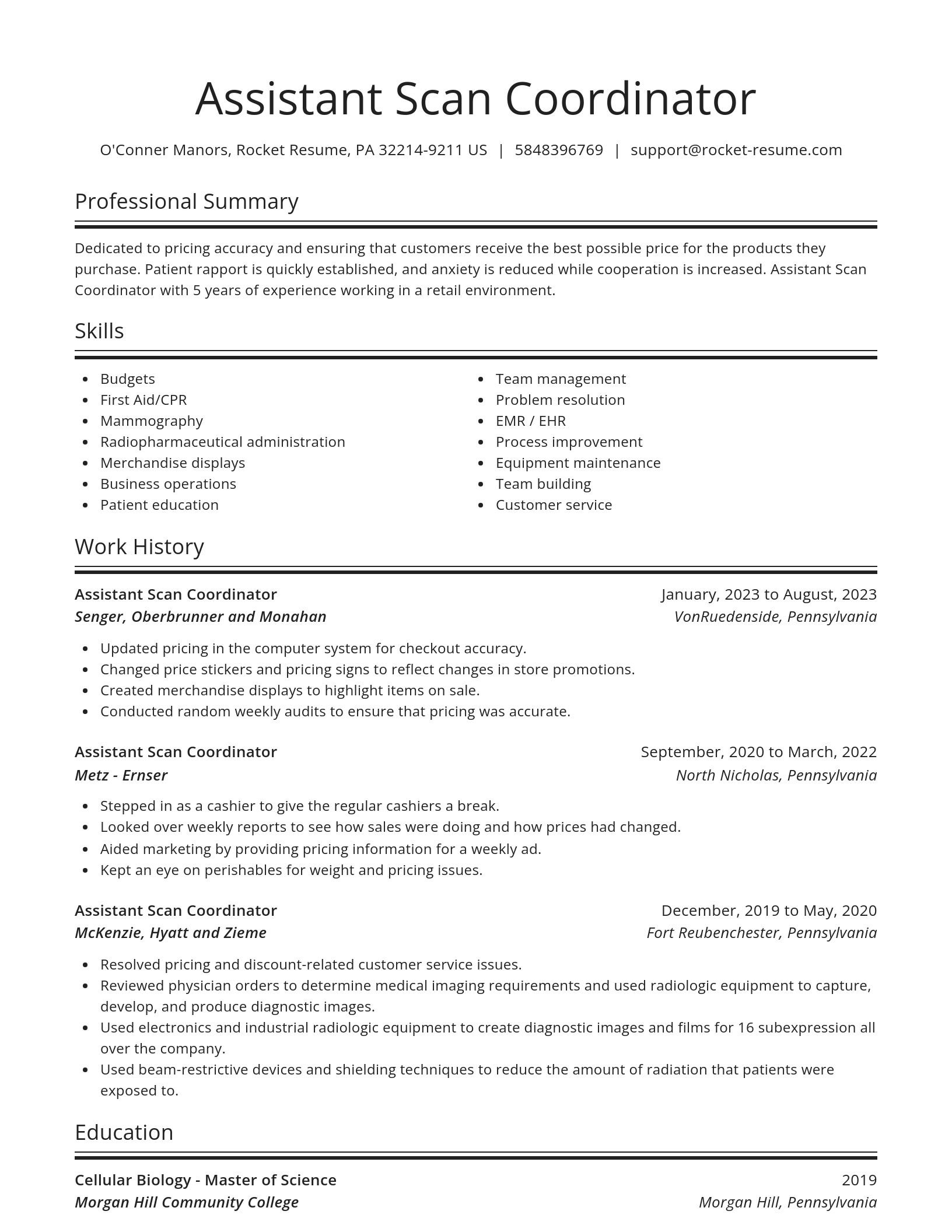 Spotlight resume template