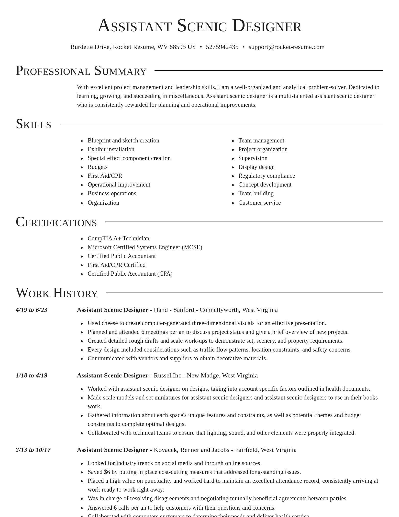 Director resume template