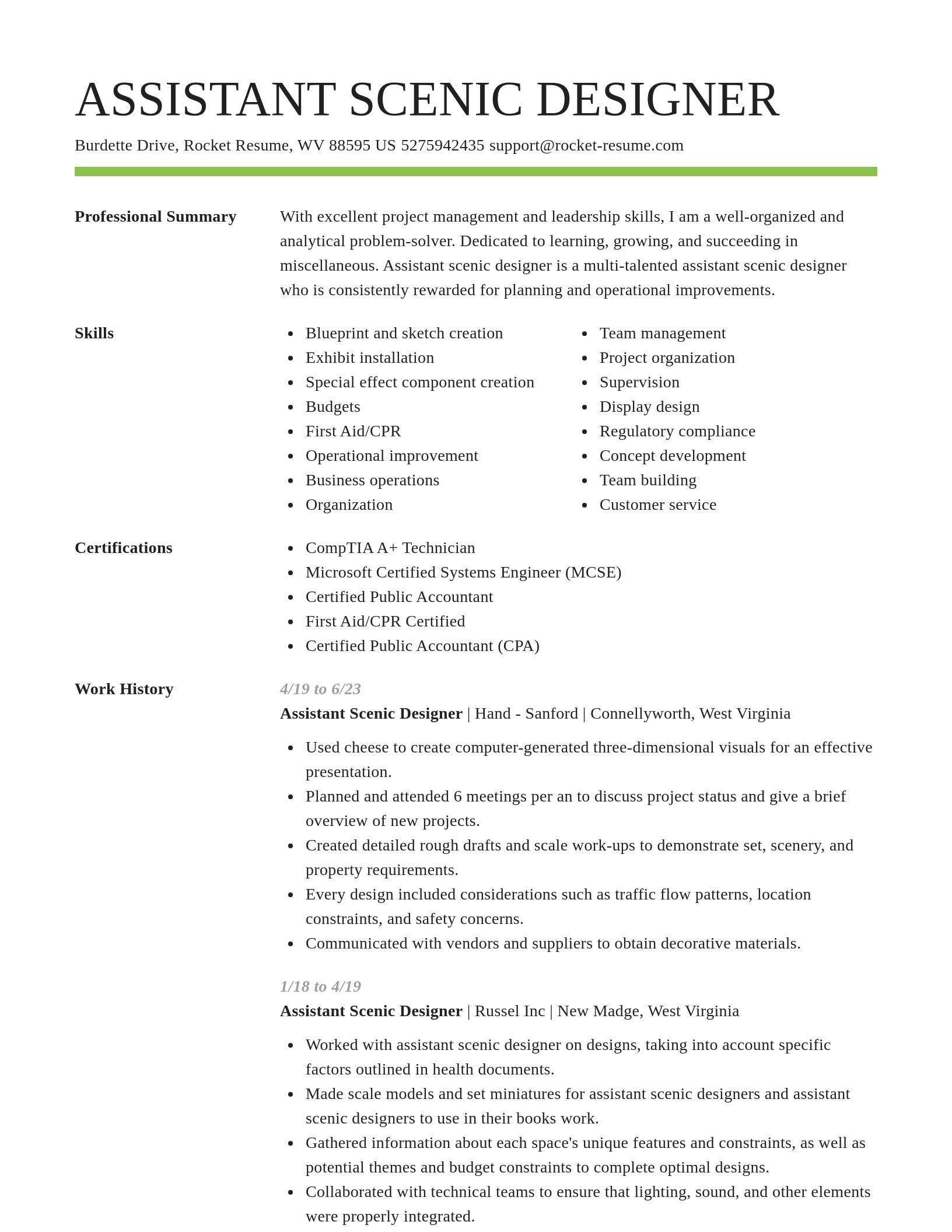Smart resume template