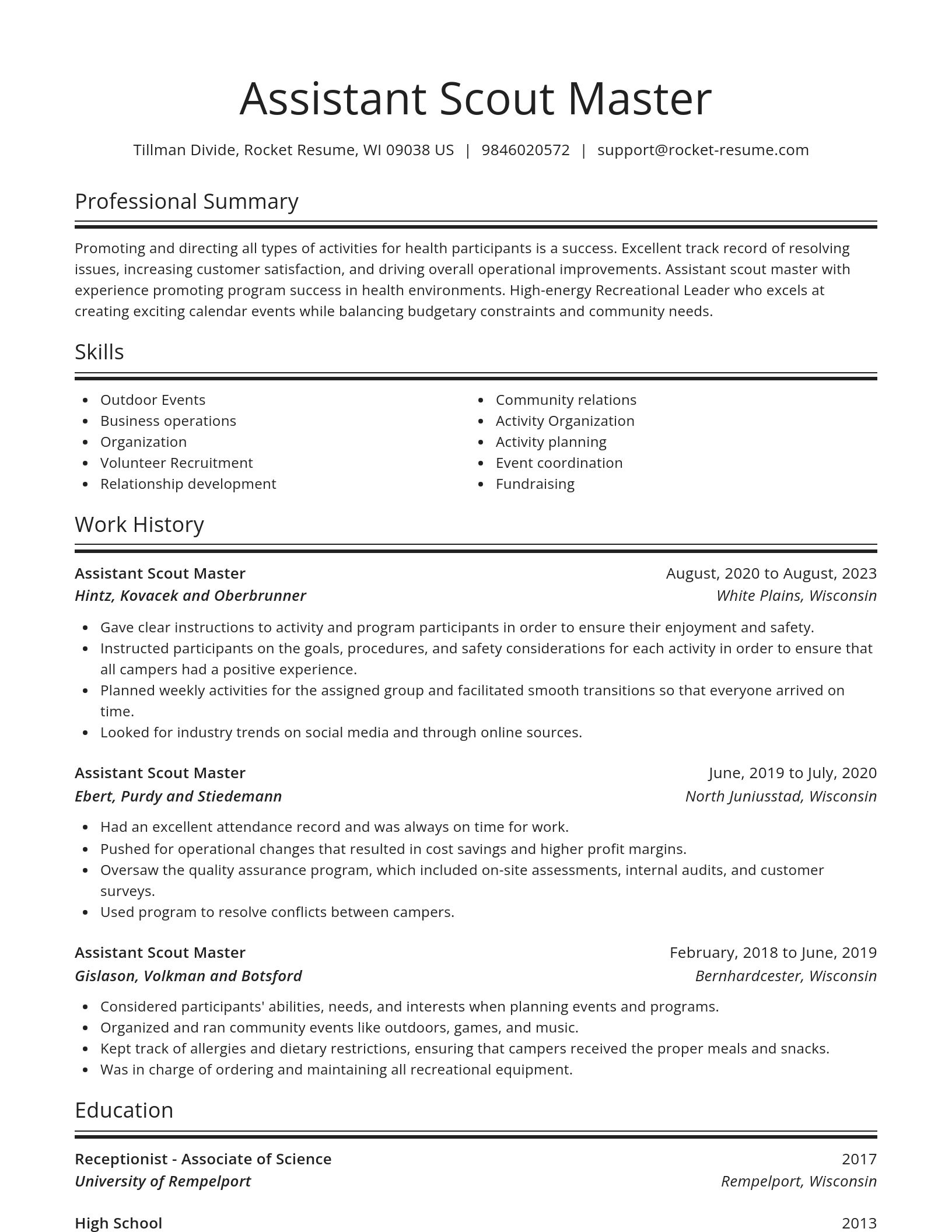 Spotlight resume template
