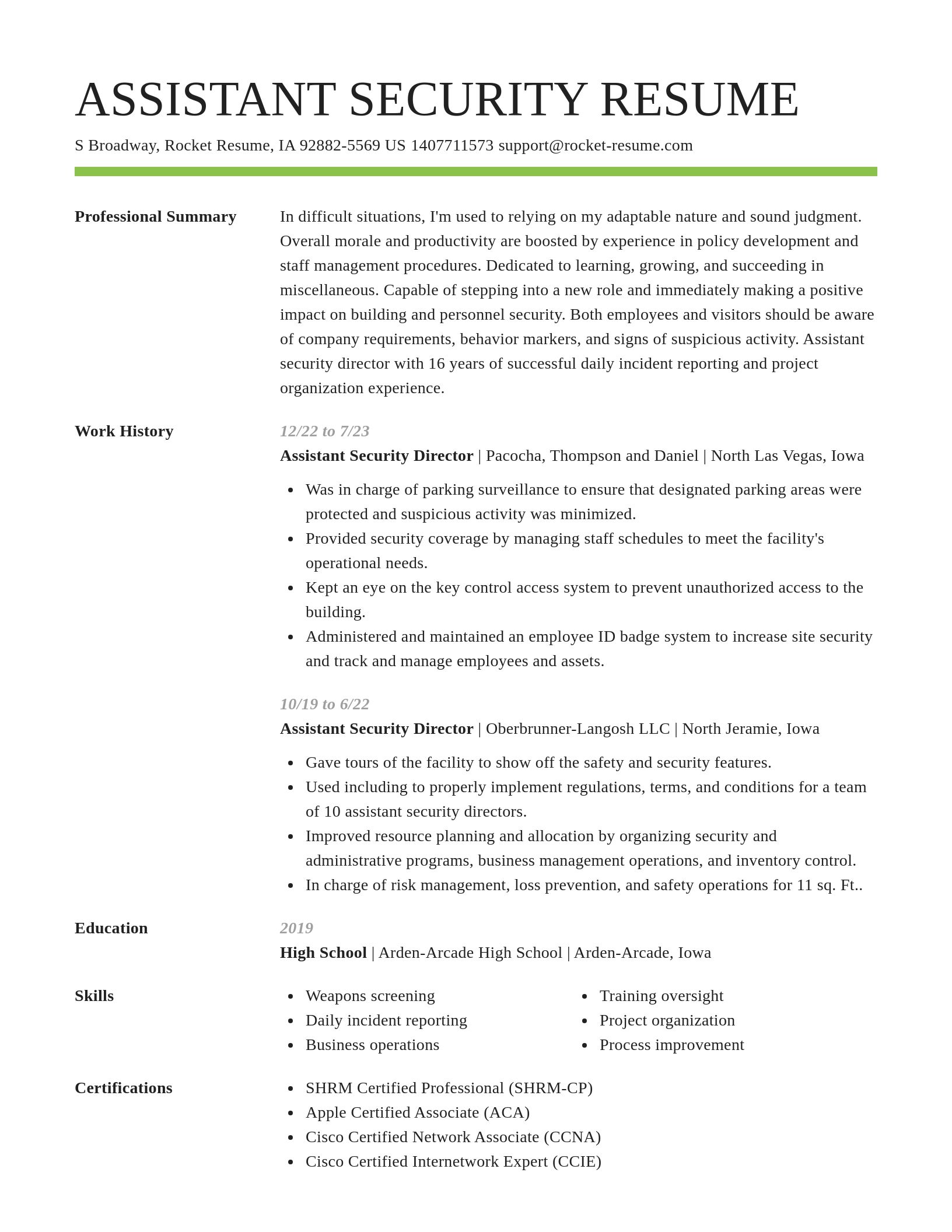 Smart resume template