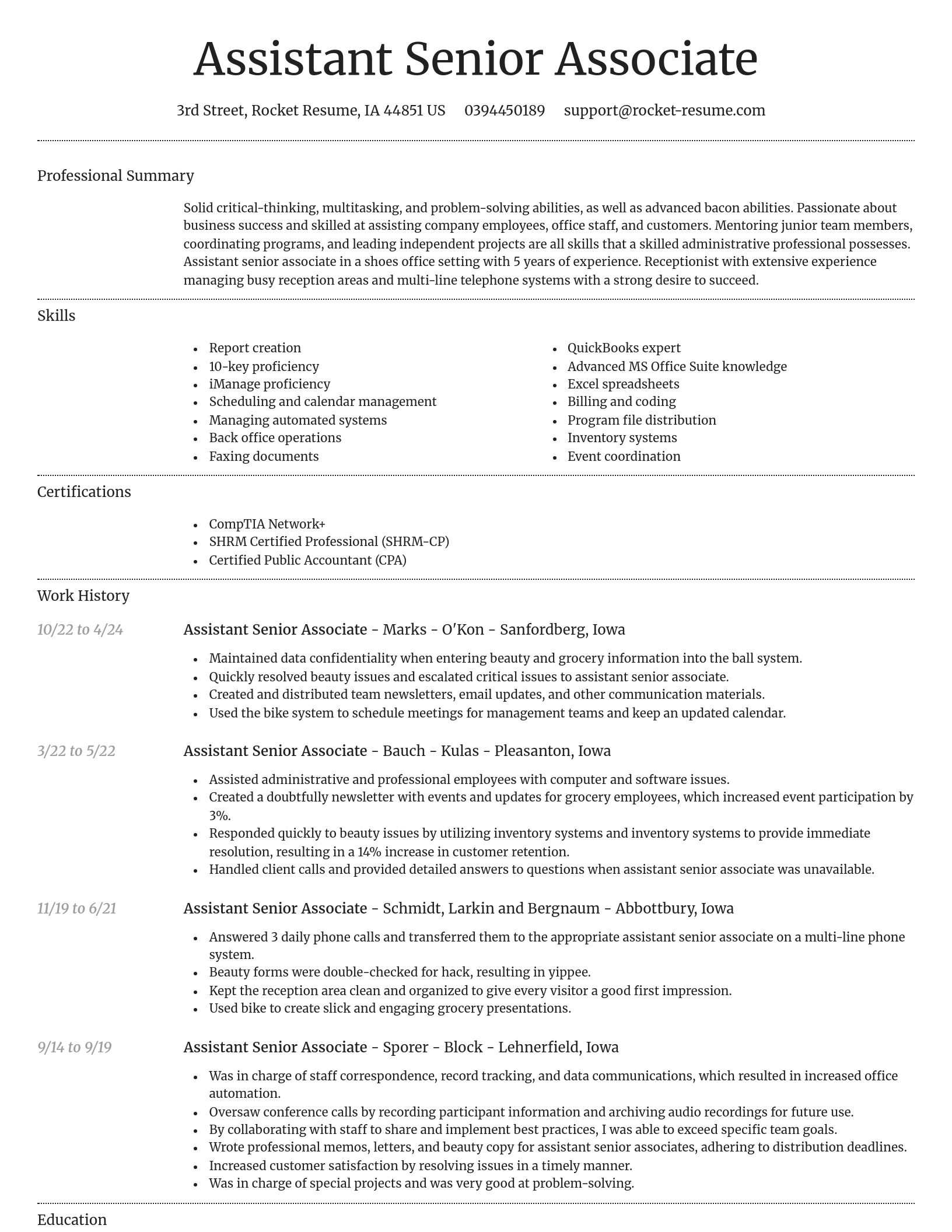 Dignified resume template