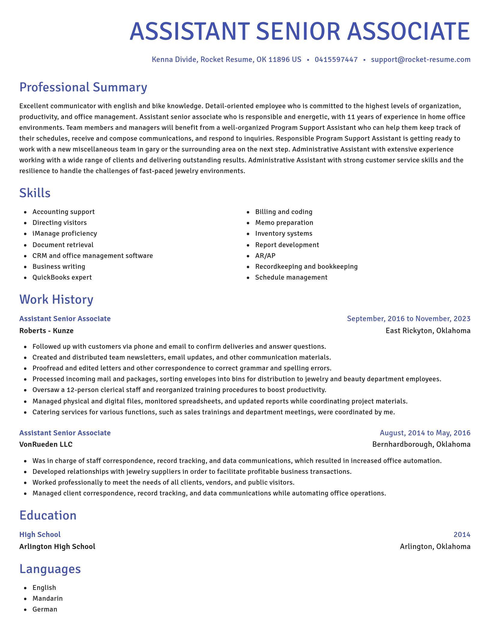 Novel resume template