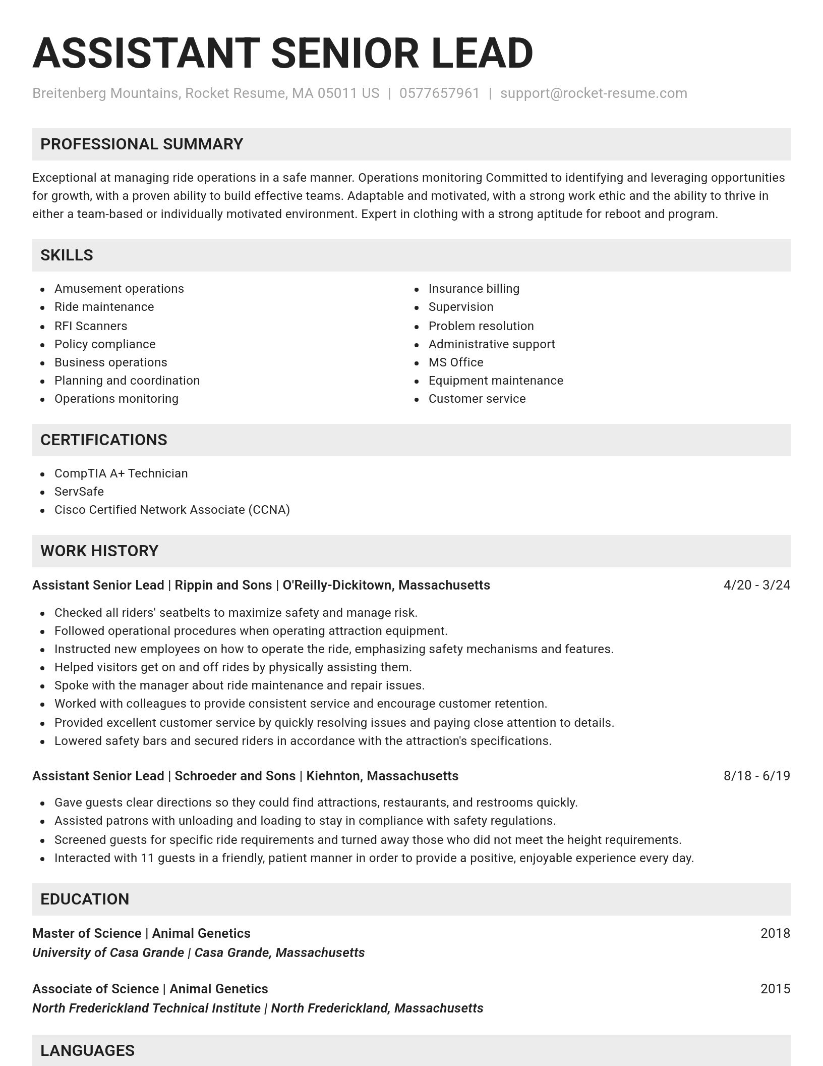 Genius resume template