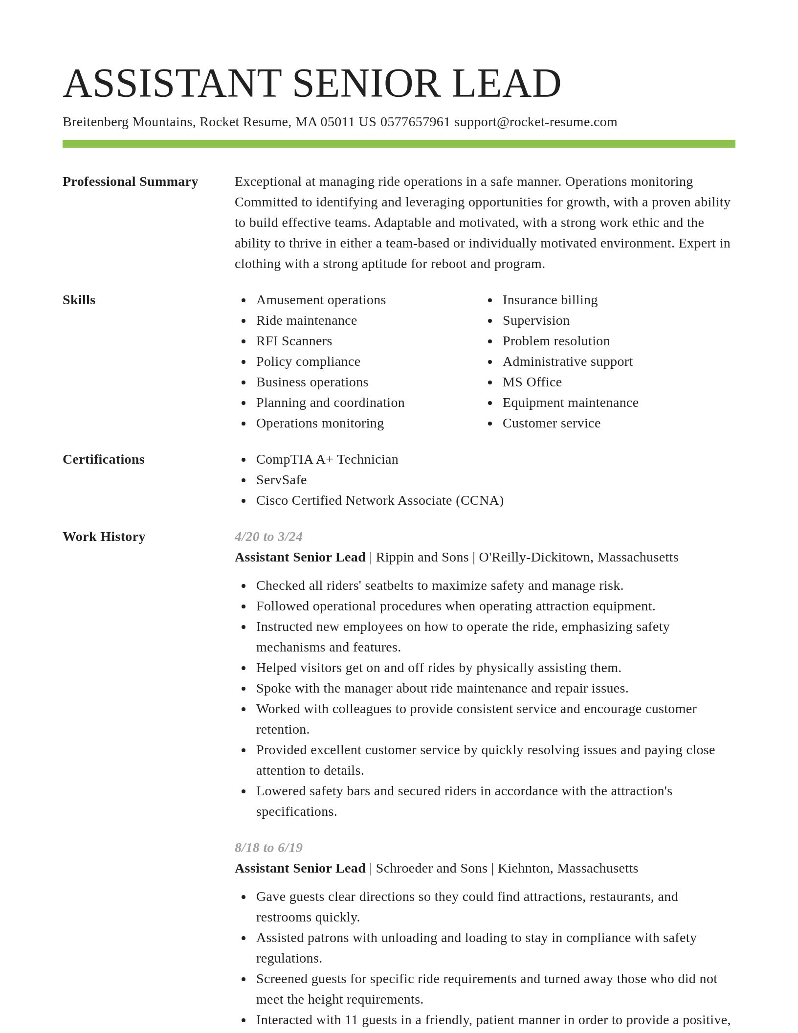 Smart resume template