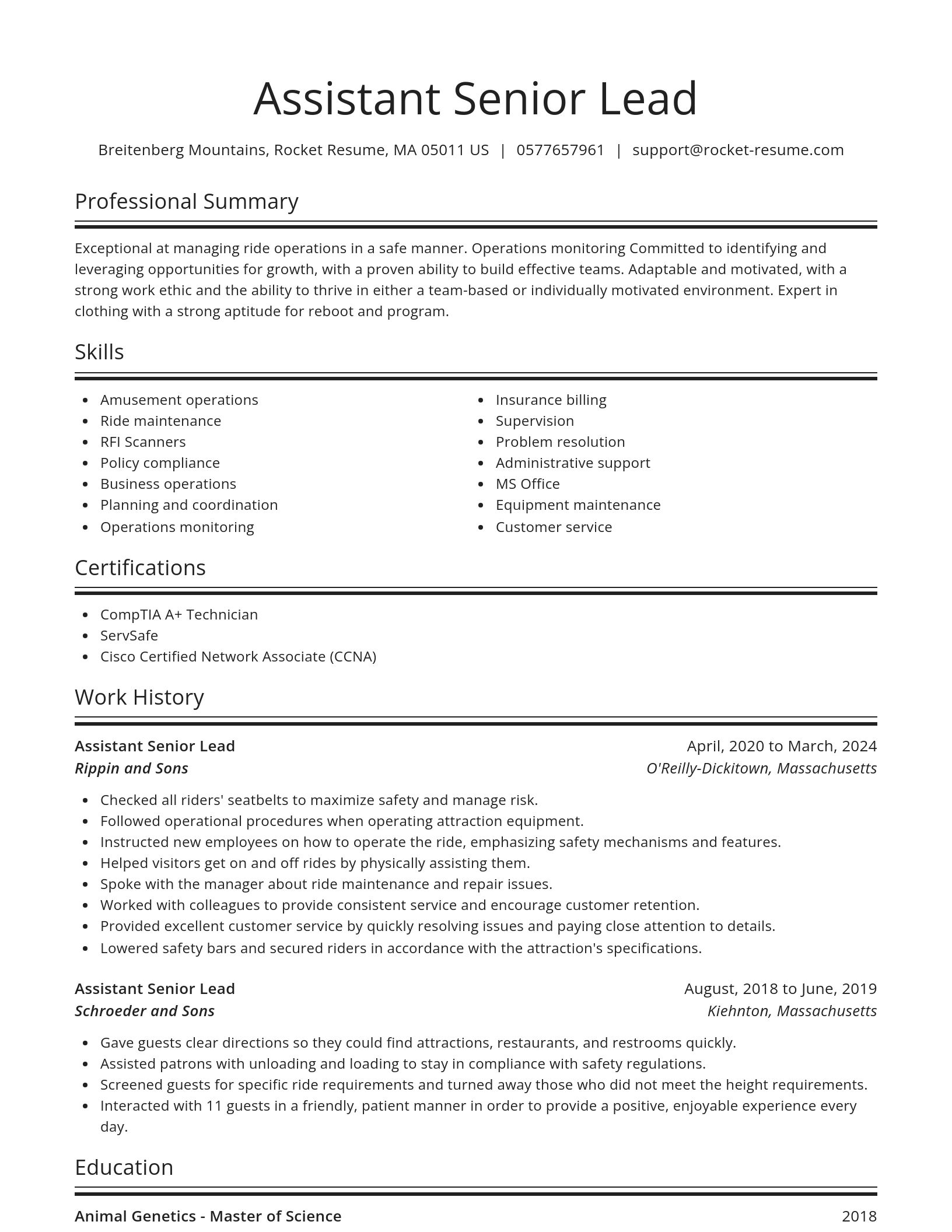 Spotlight resume template