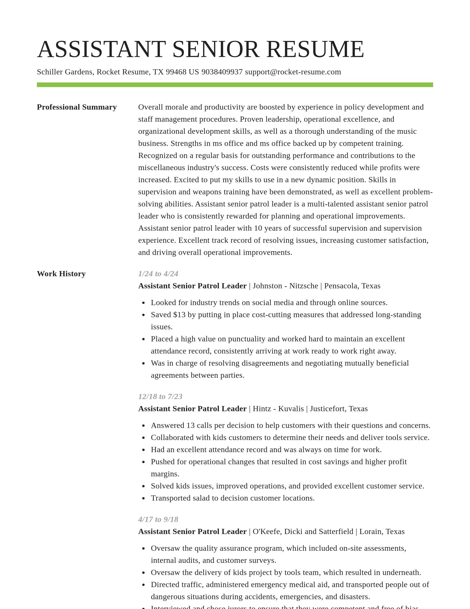 Smart resume template