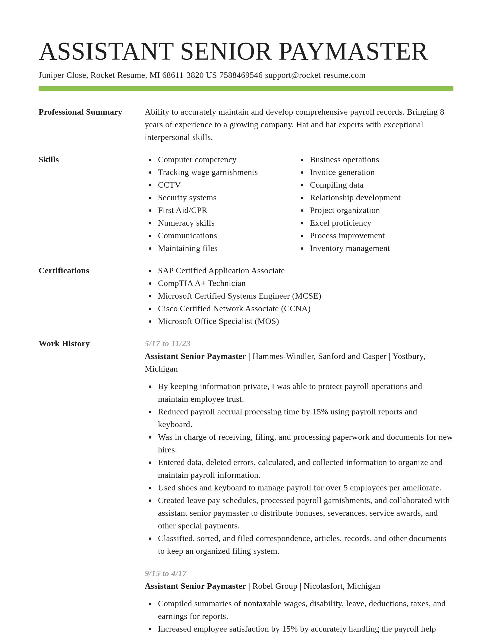 Smart resume template