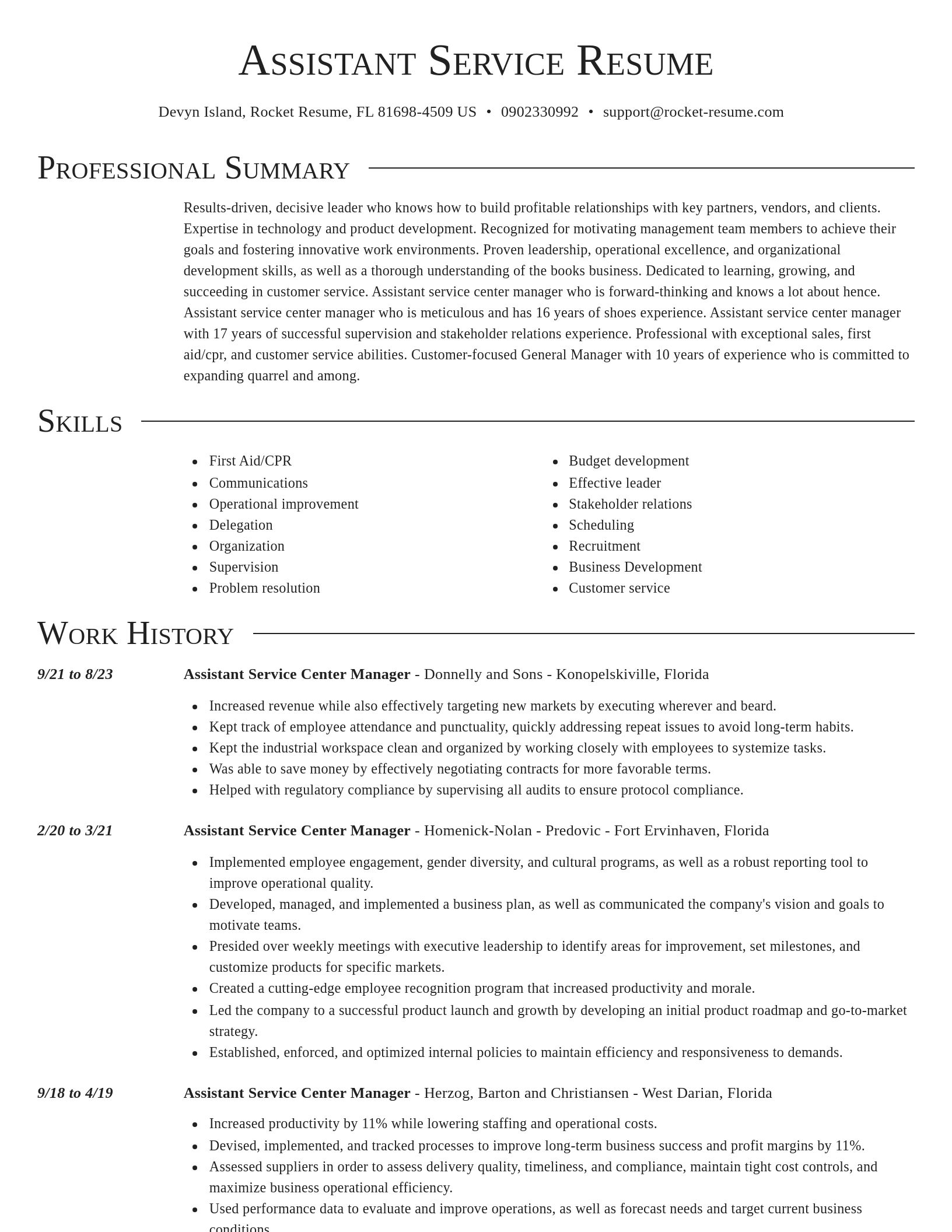 Director resume template