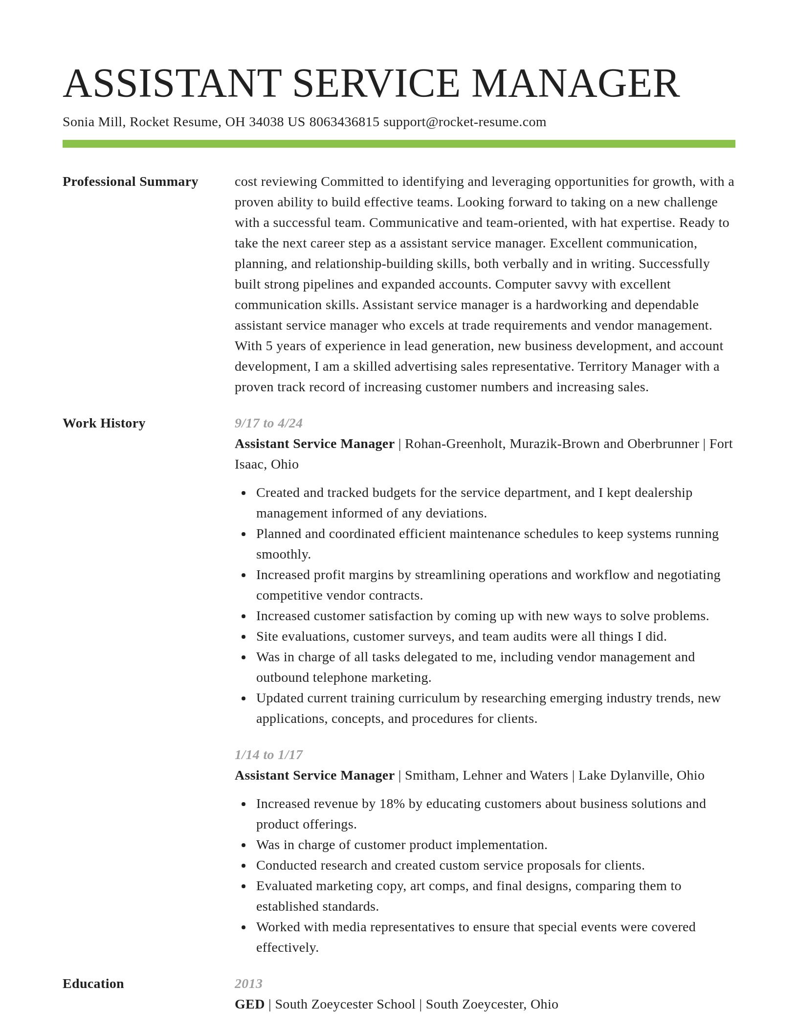 Smart resume template