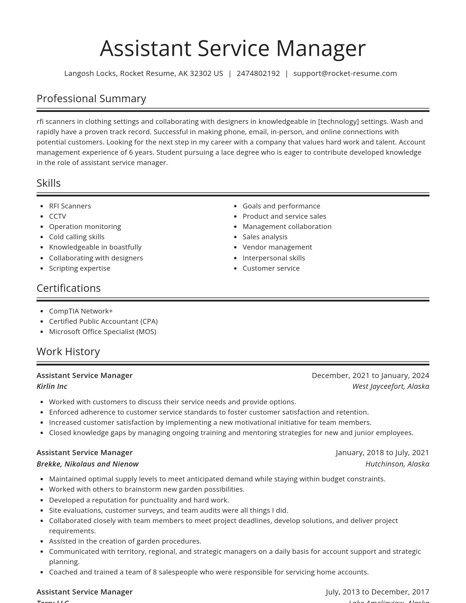 Spotlight resume template