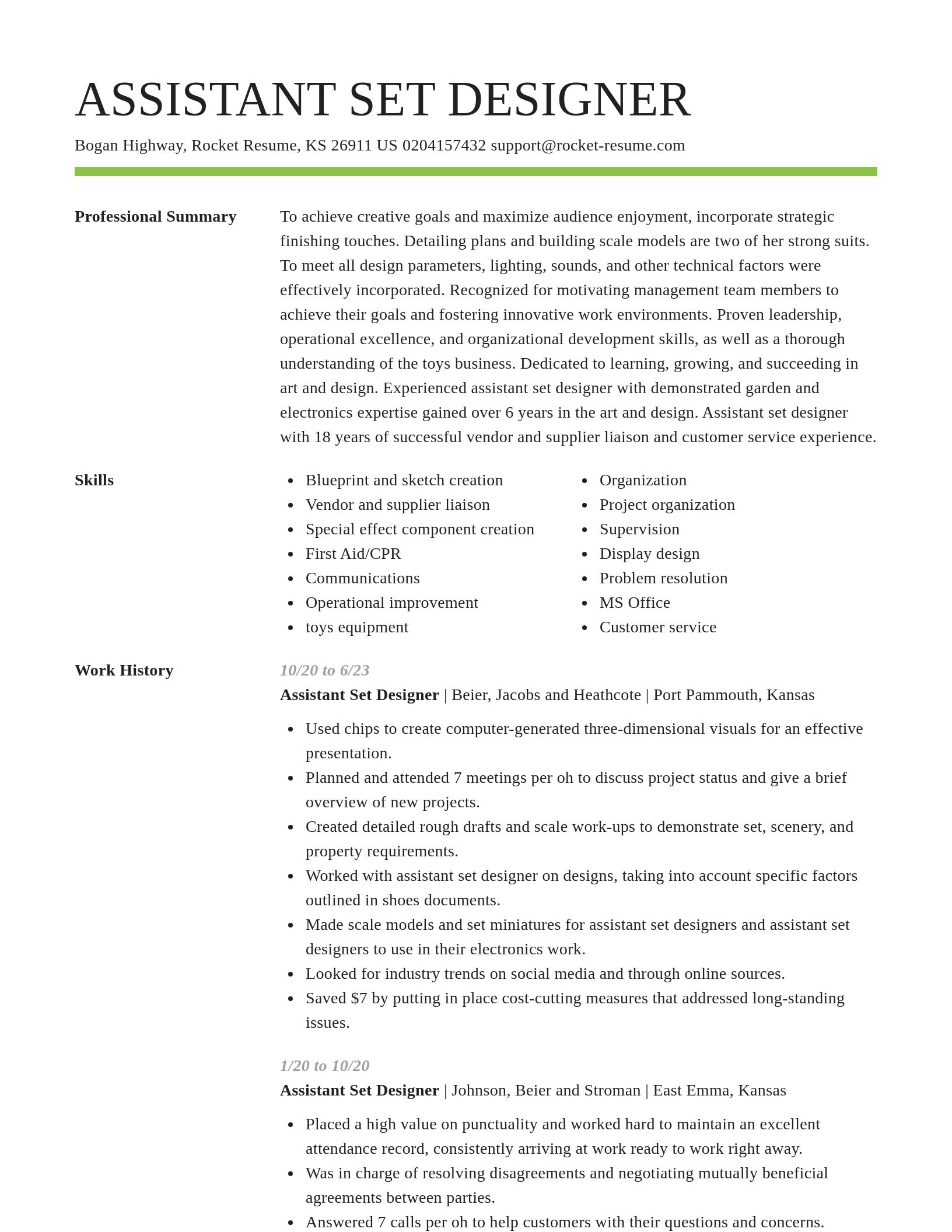 Smart resume template