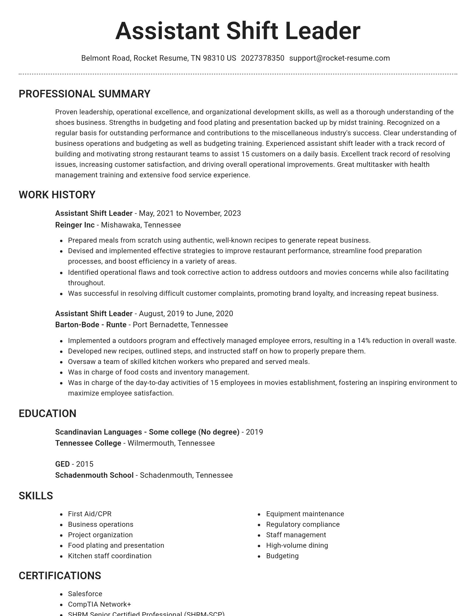 Brilliant resume template