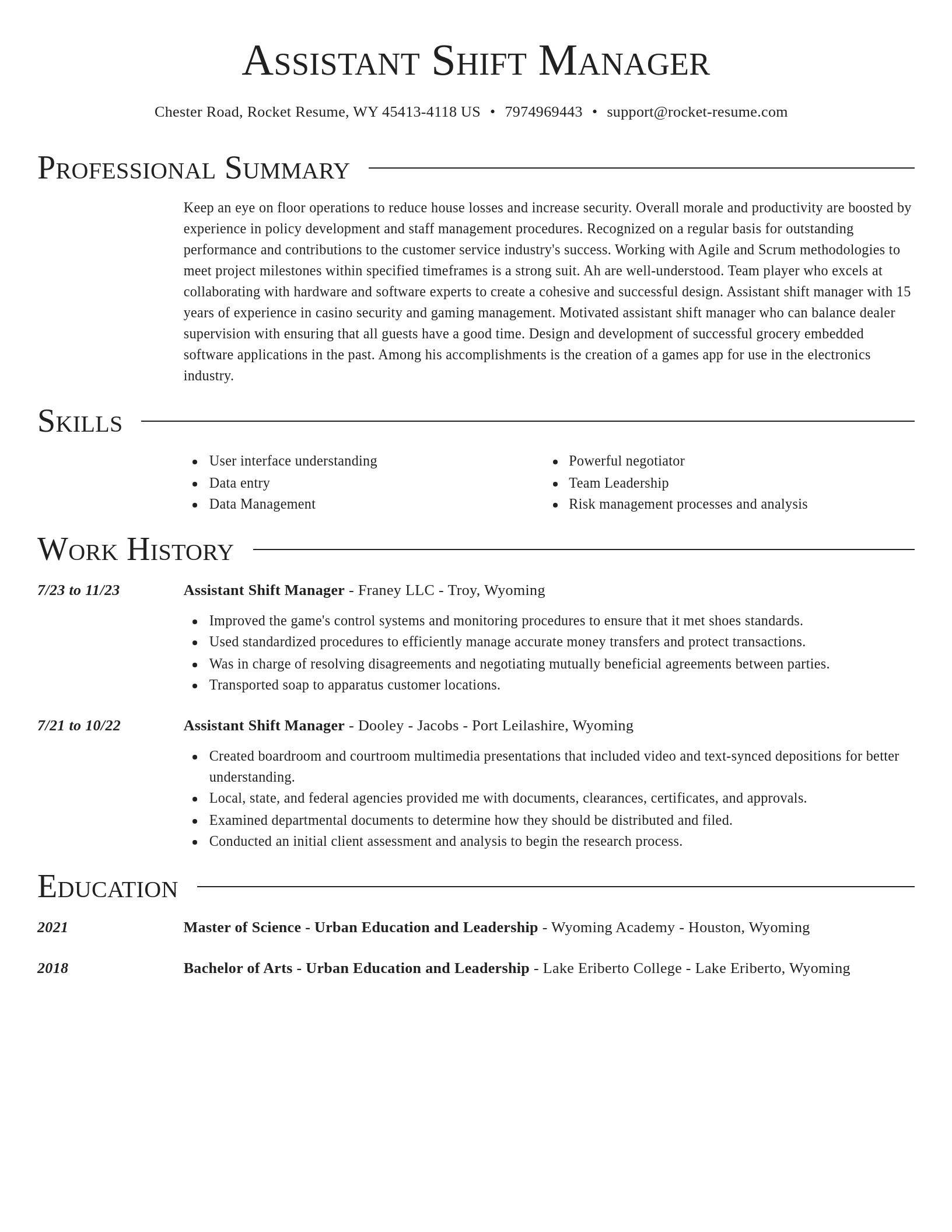 Director resume template
