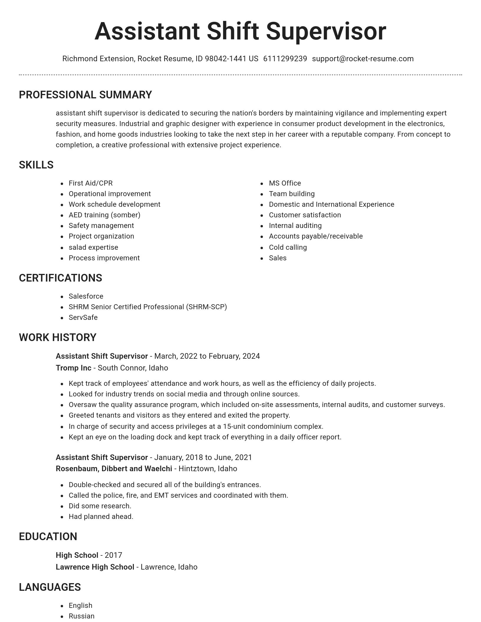 Brilliant resume template