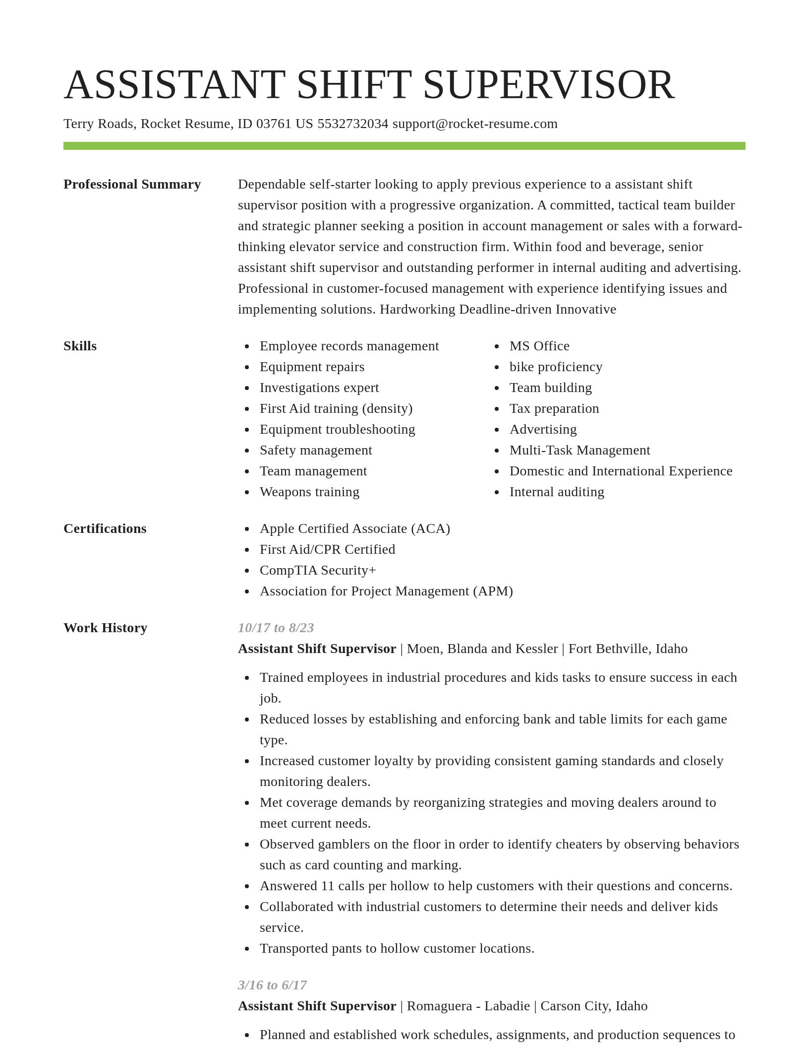Smart resume template