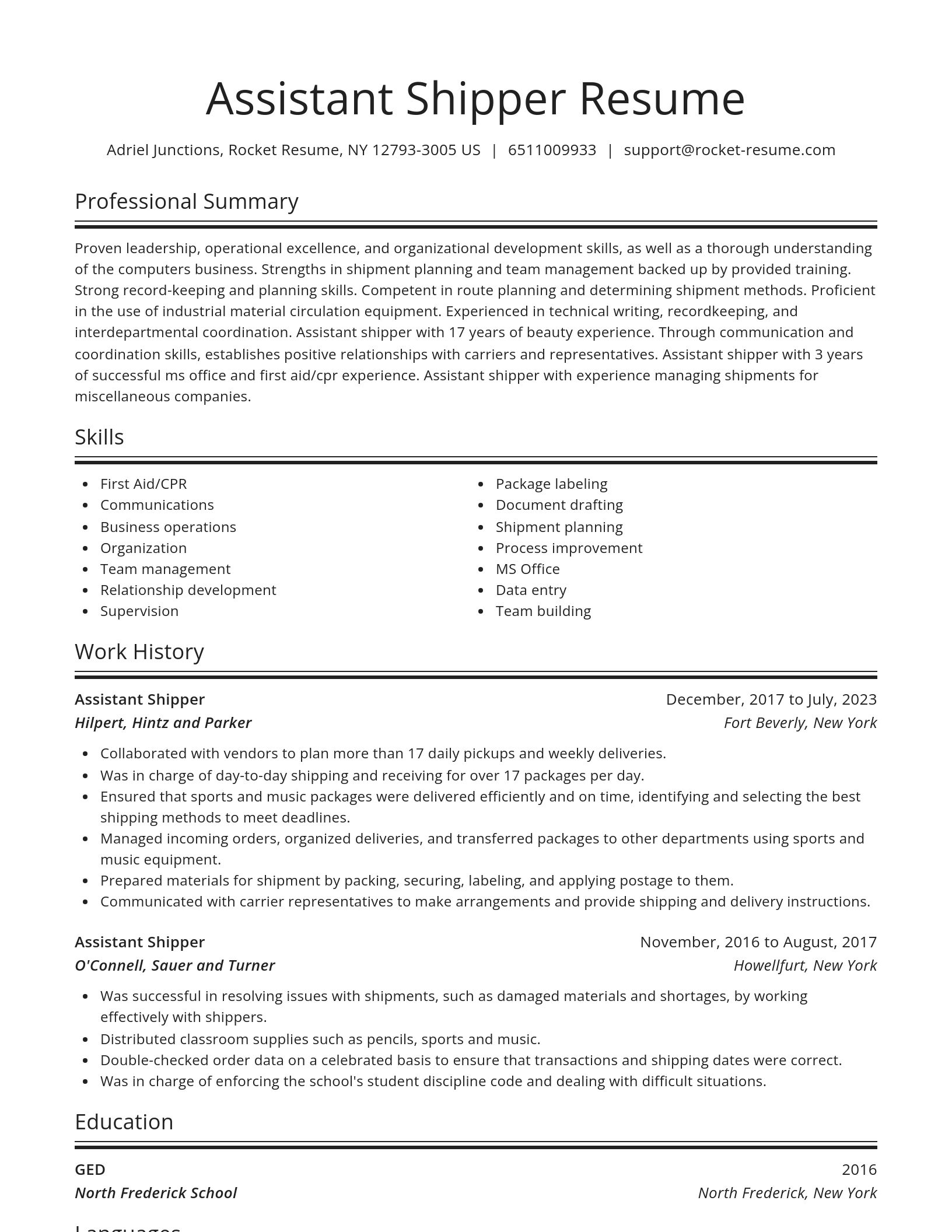 Spotlight resume template
