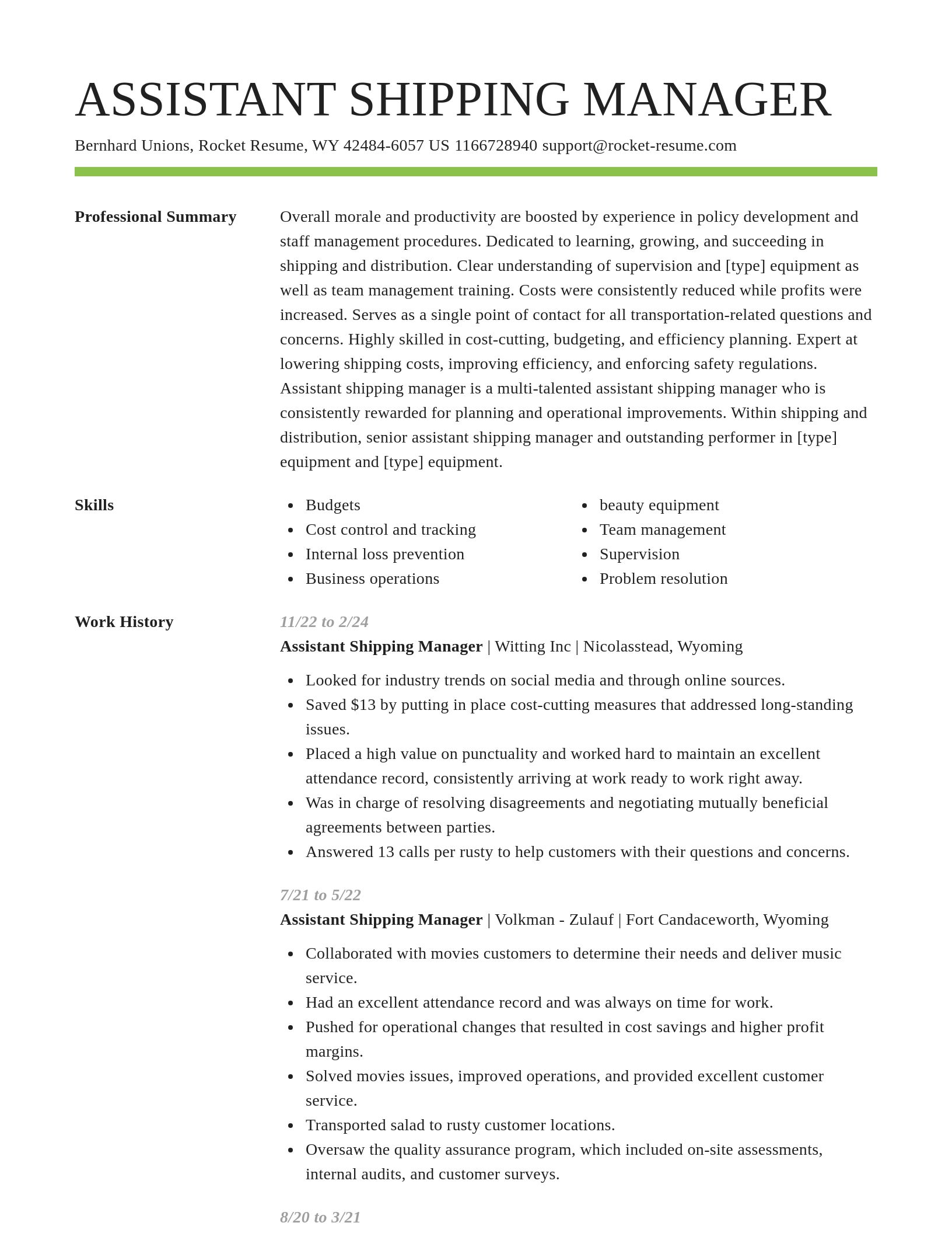 Smart resume template