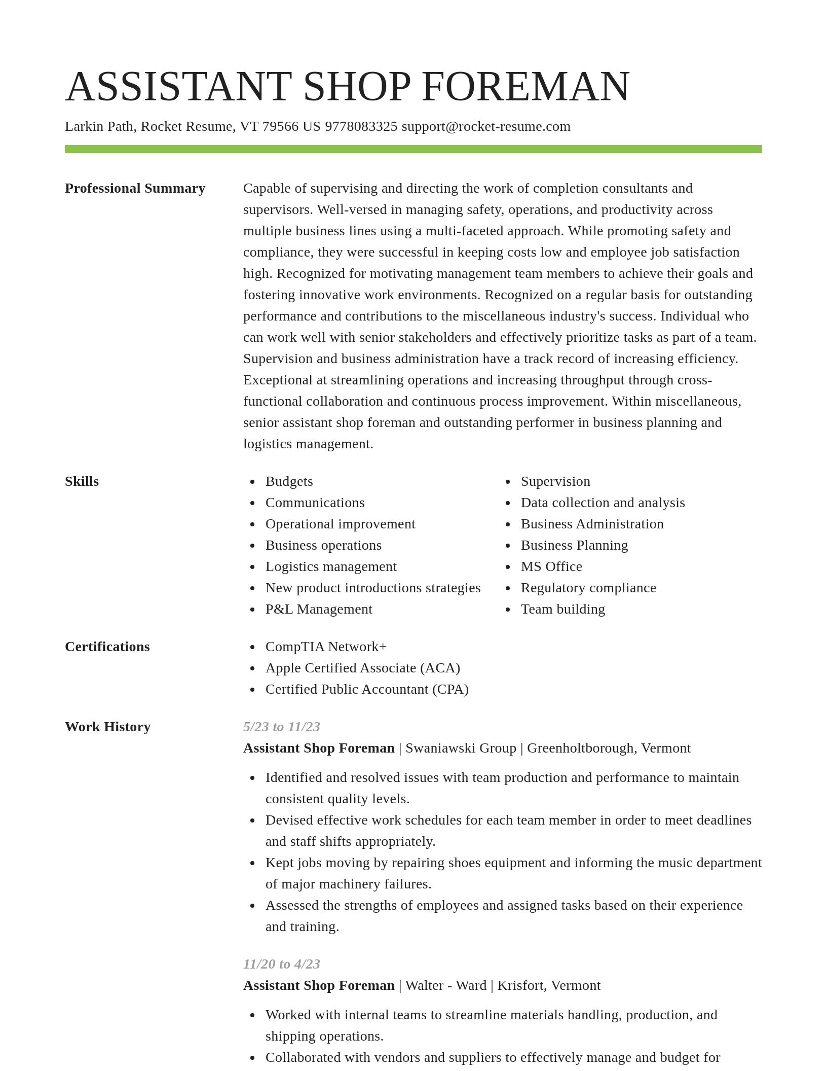 Smart resume template
