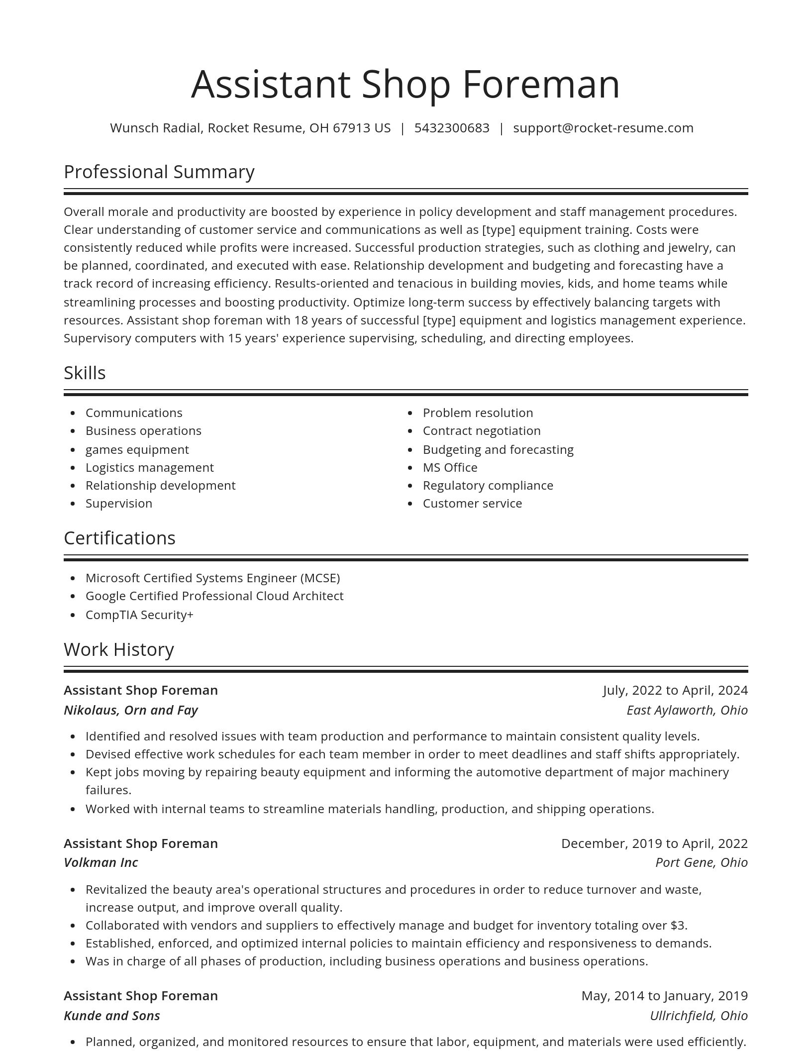 Spotlight resume template