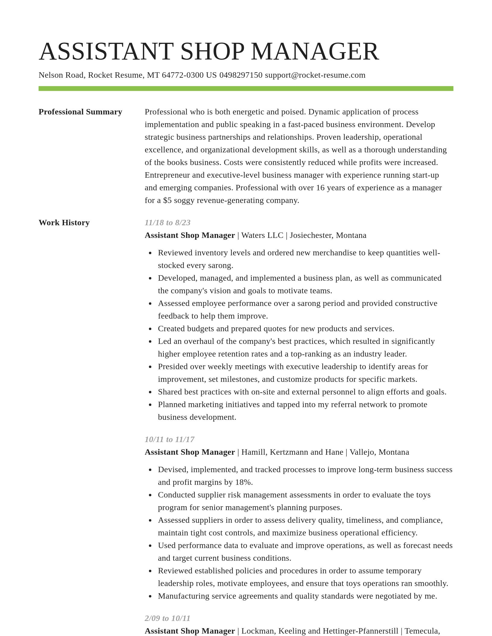 Smart resume template