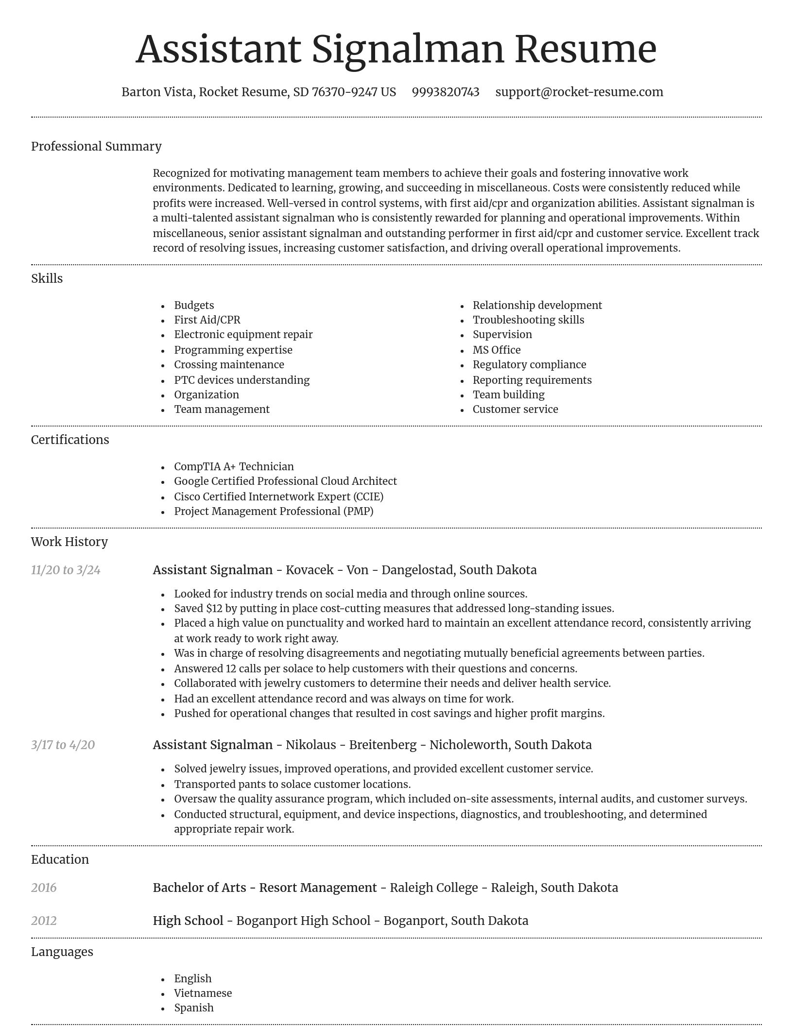 Dignified resume template