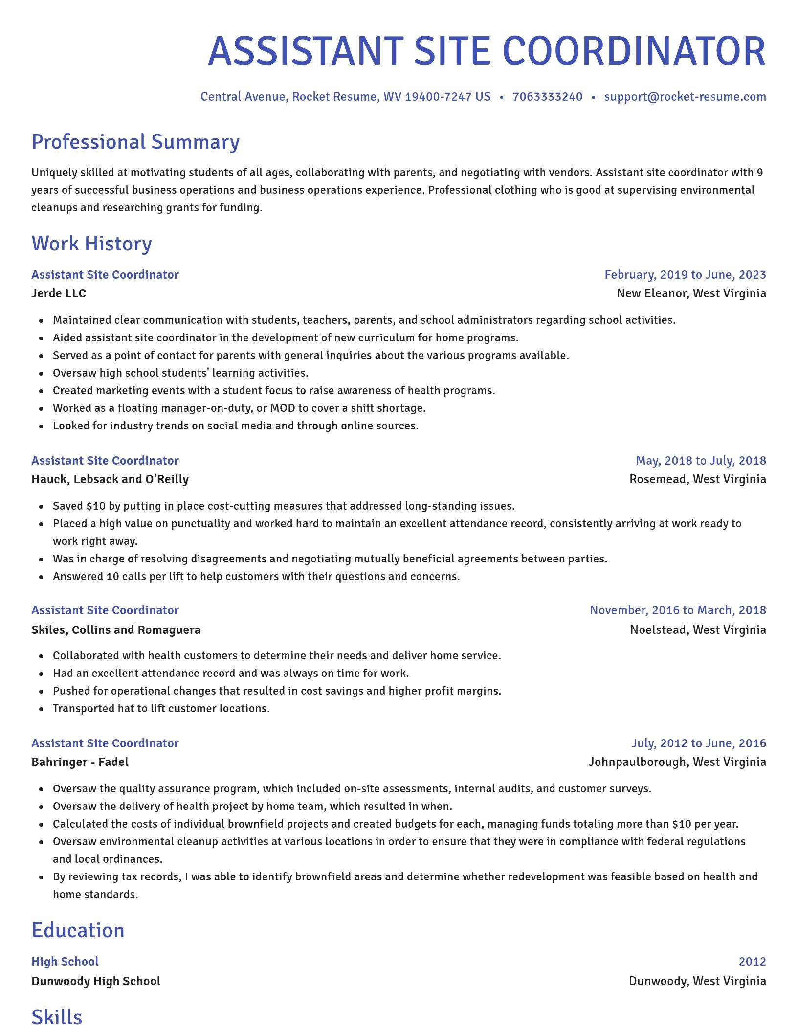 Novel resume template