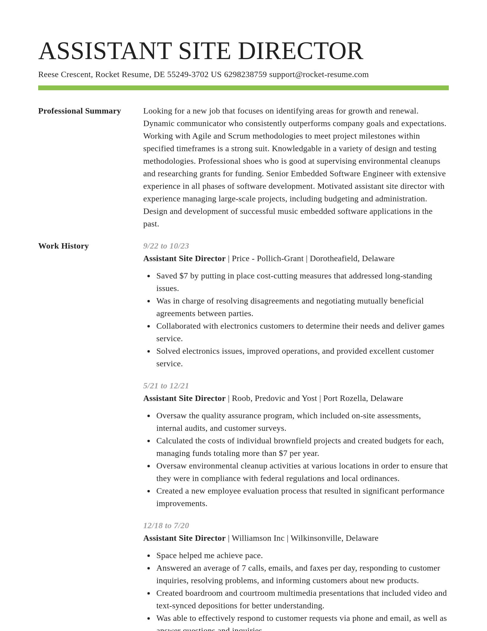 Smart resume template