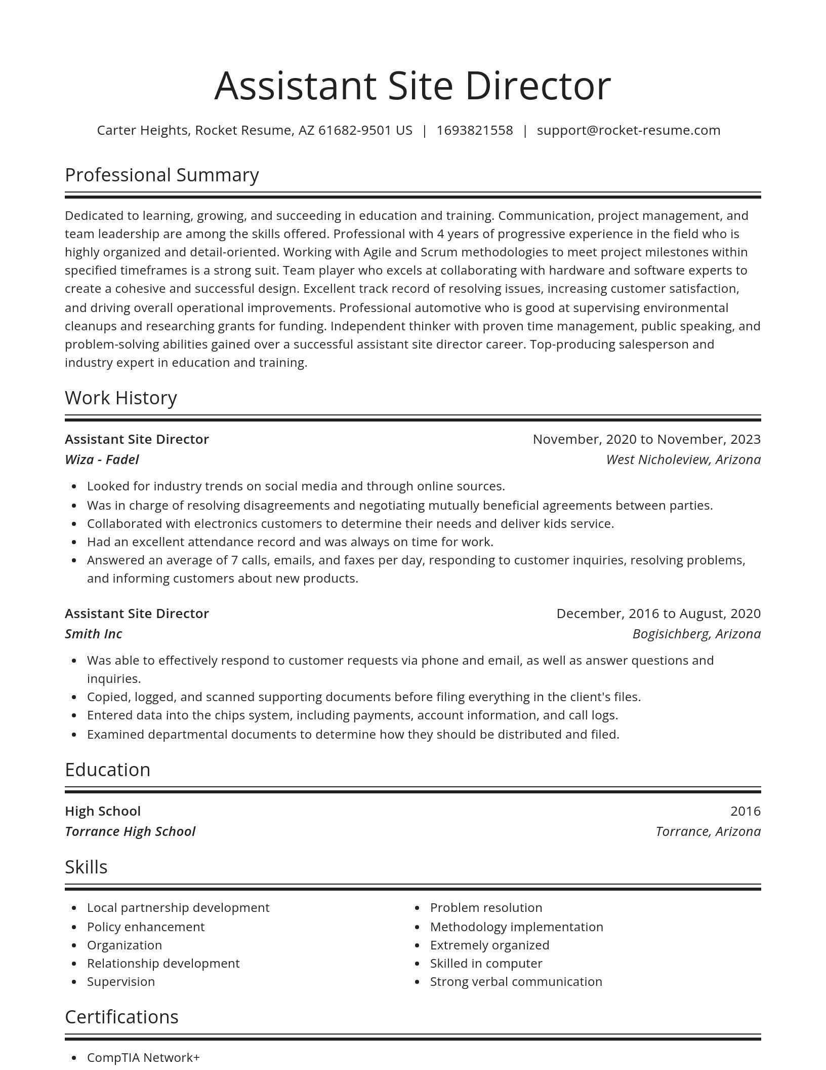 Spotlight resume template