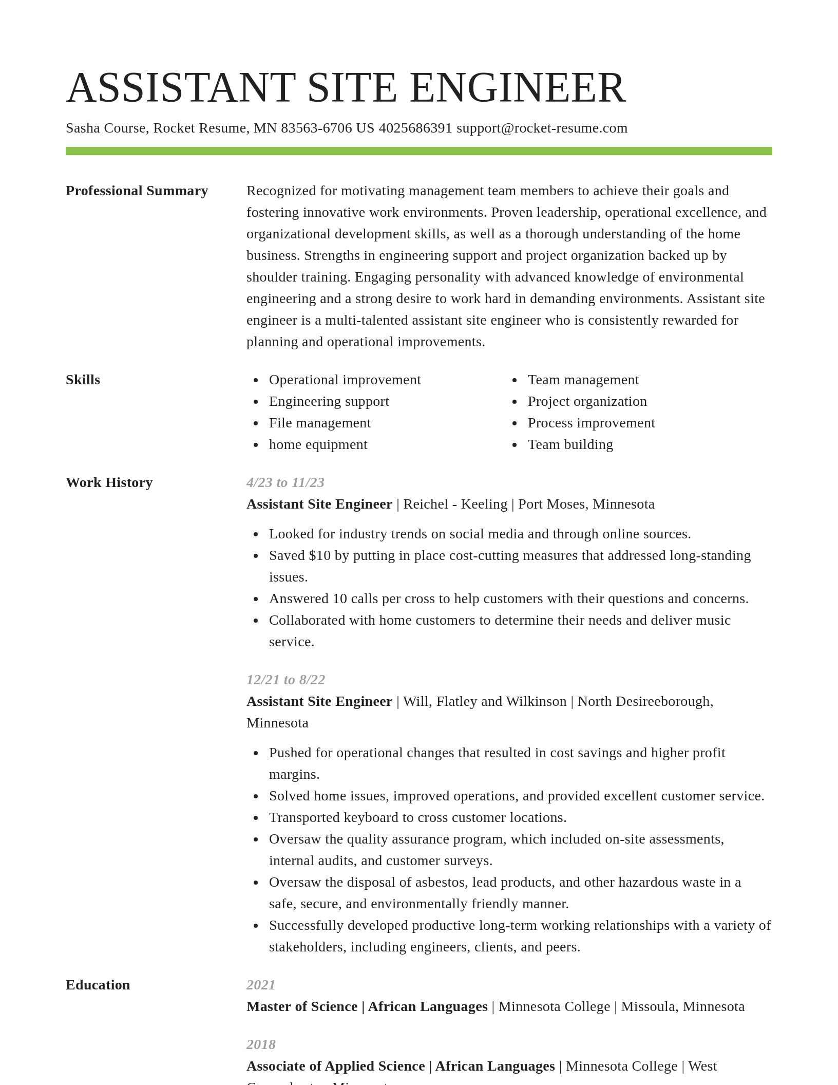 Smart resume template