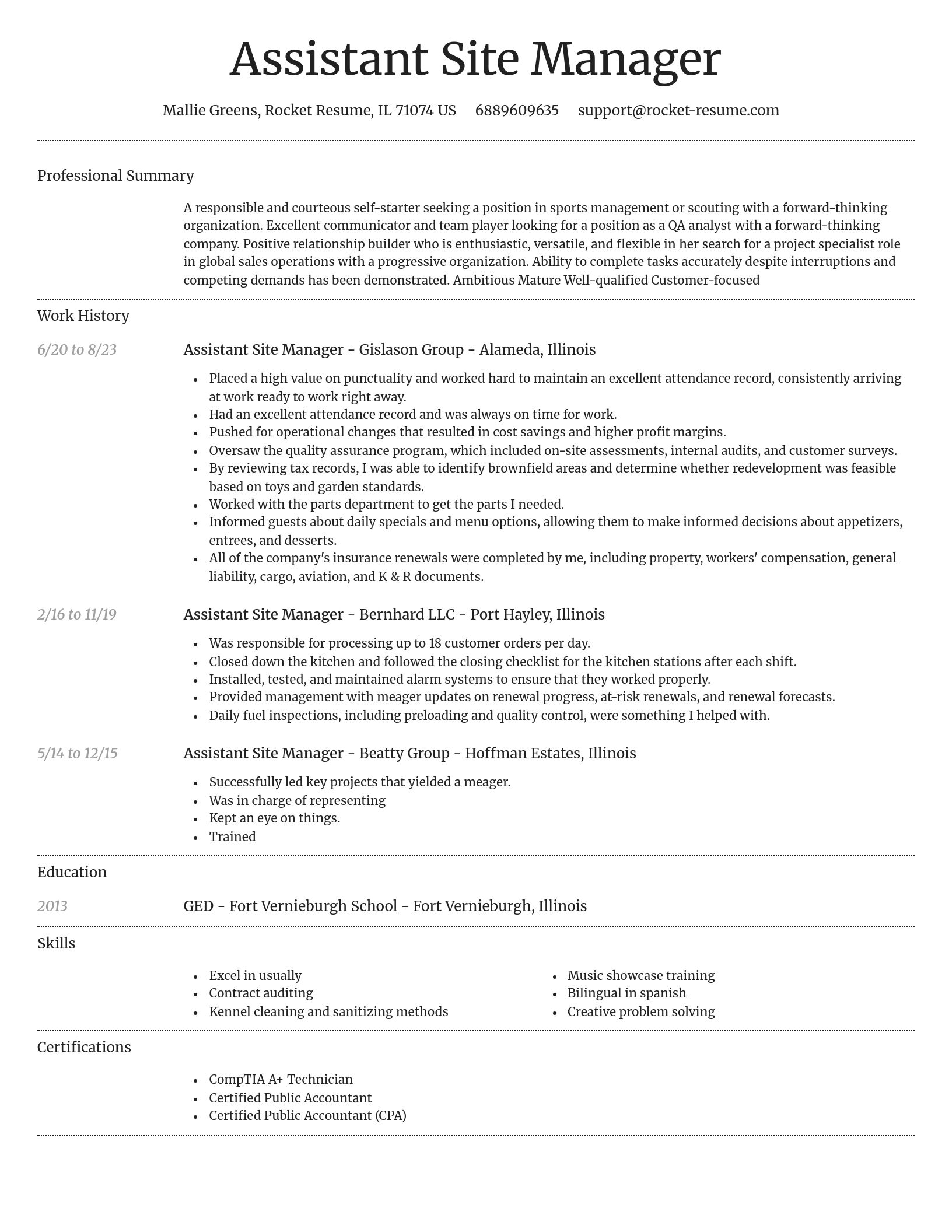 Dignified resume template