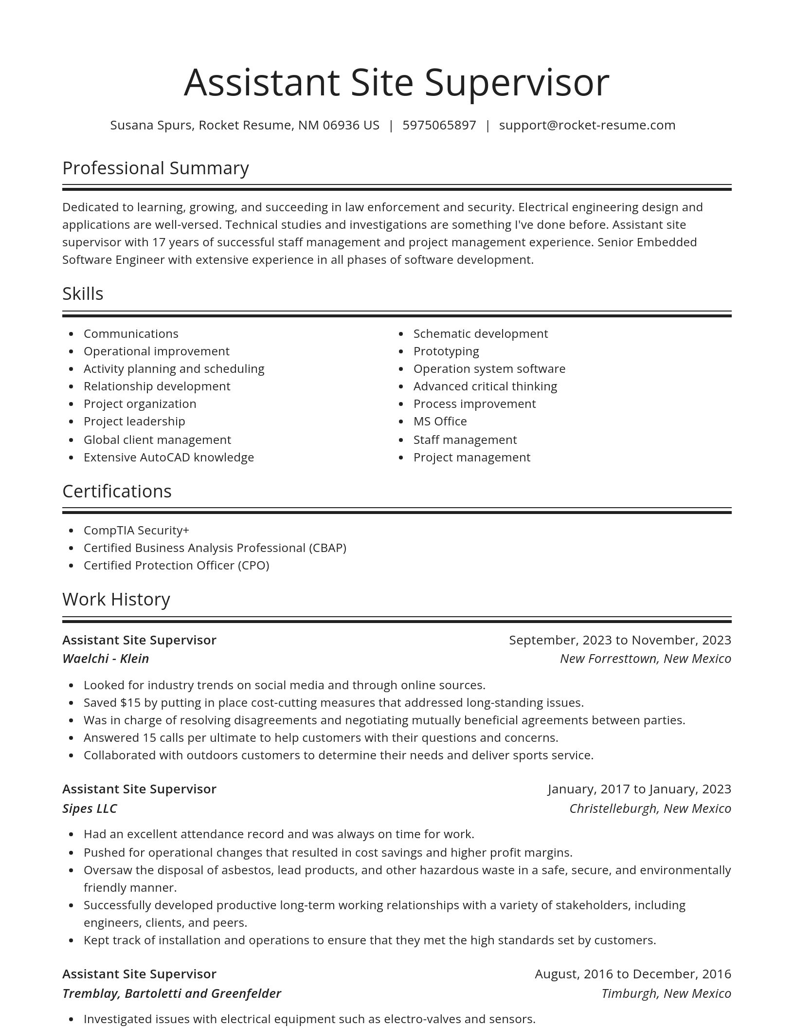 Spotlight resume template