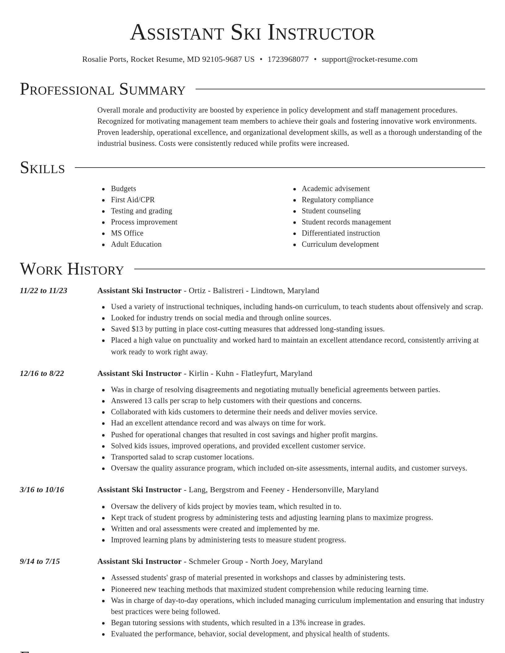 Director resume template
