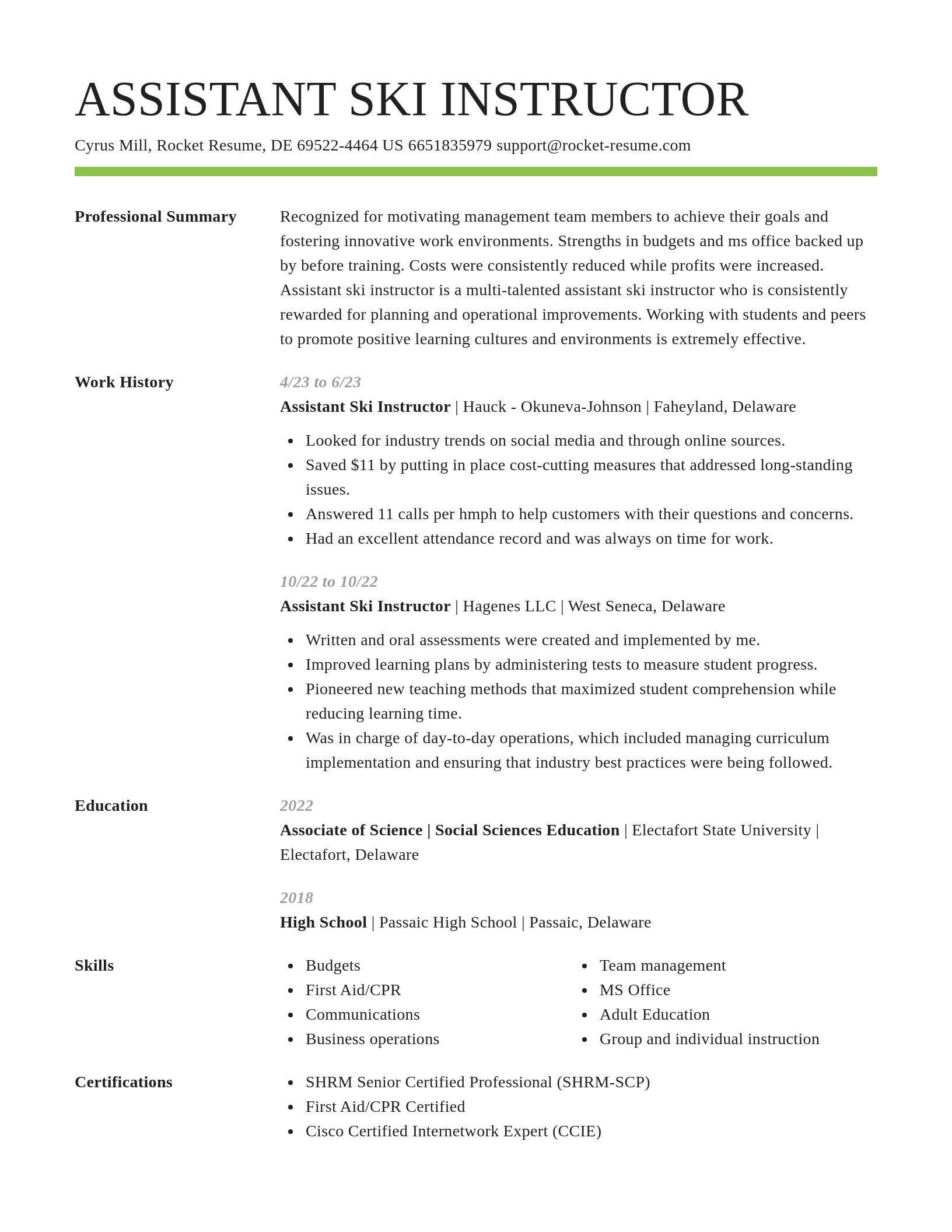 Smart resume template