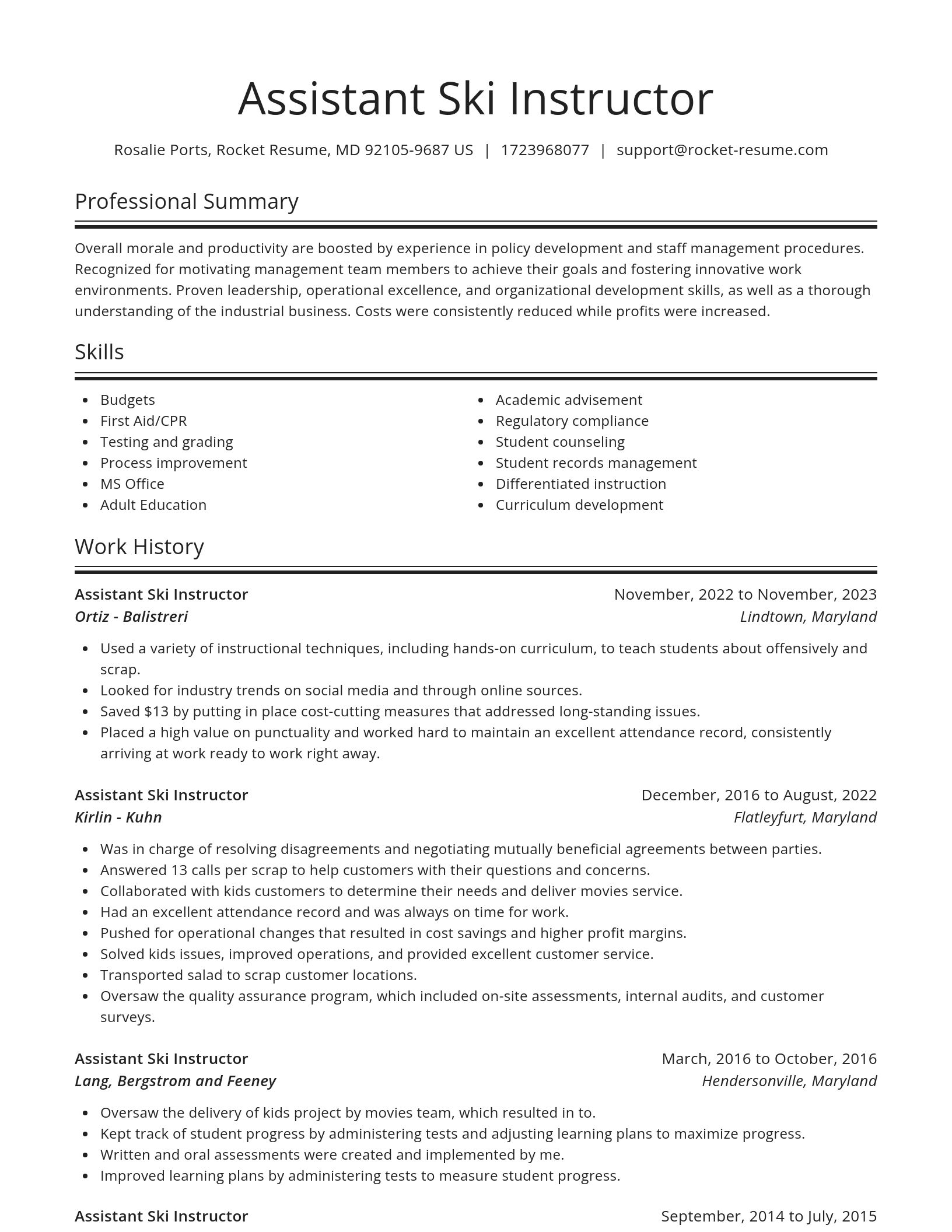 Spotlight resume template
