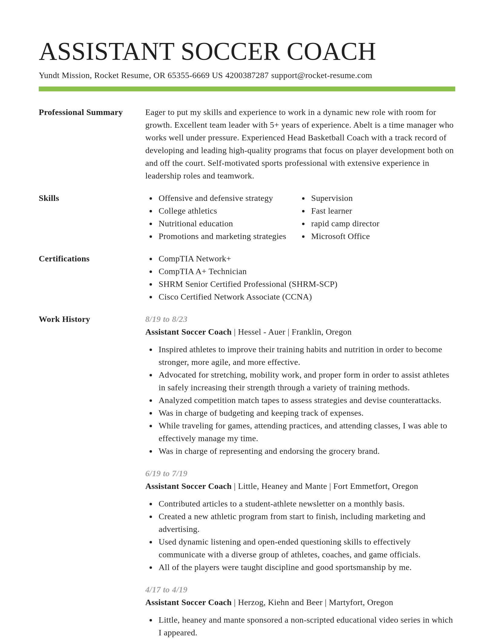 Smart resume template
