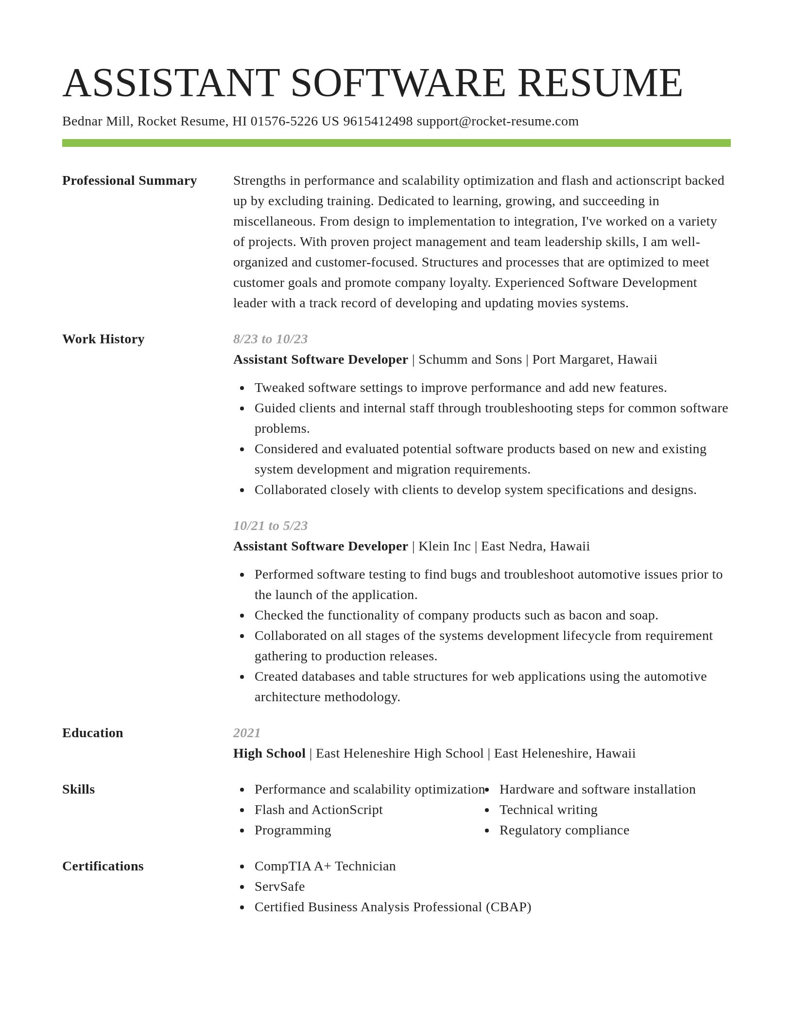 Smart resume template