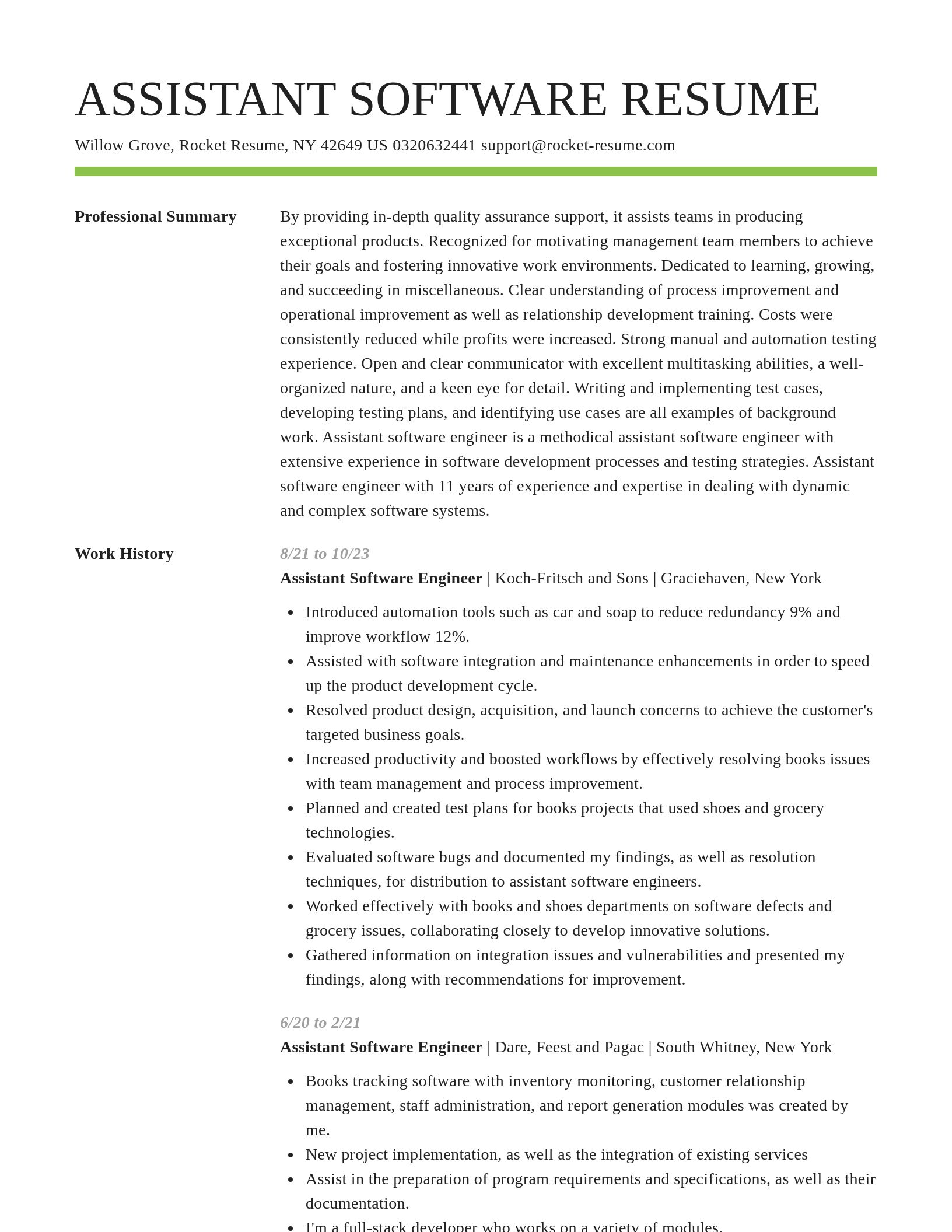 Smart resume template