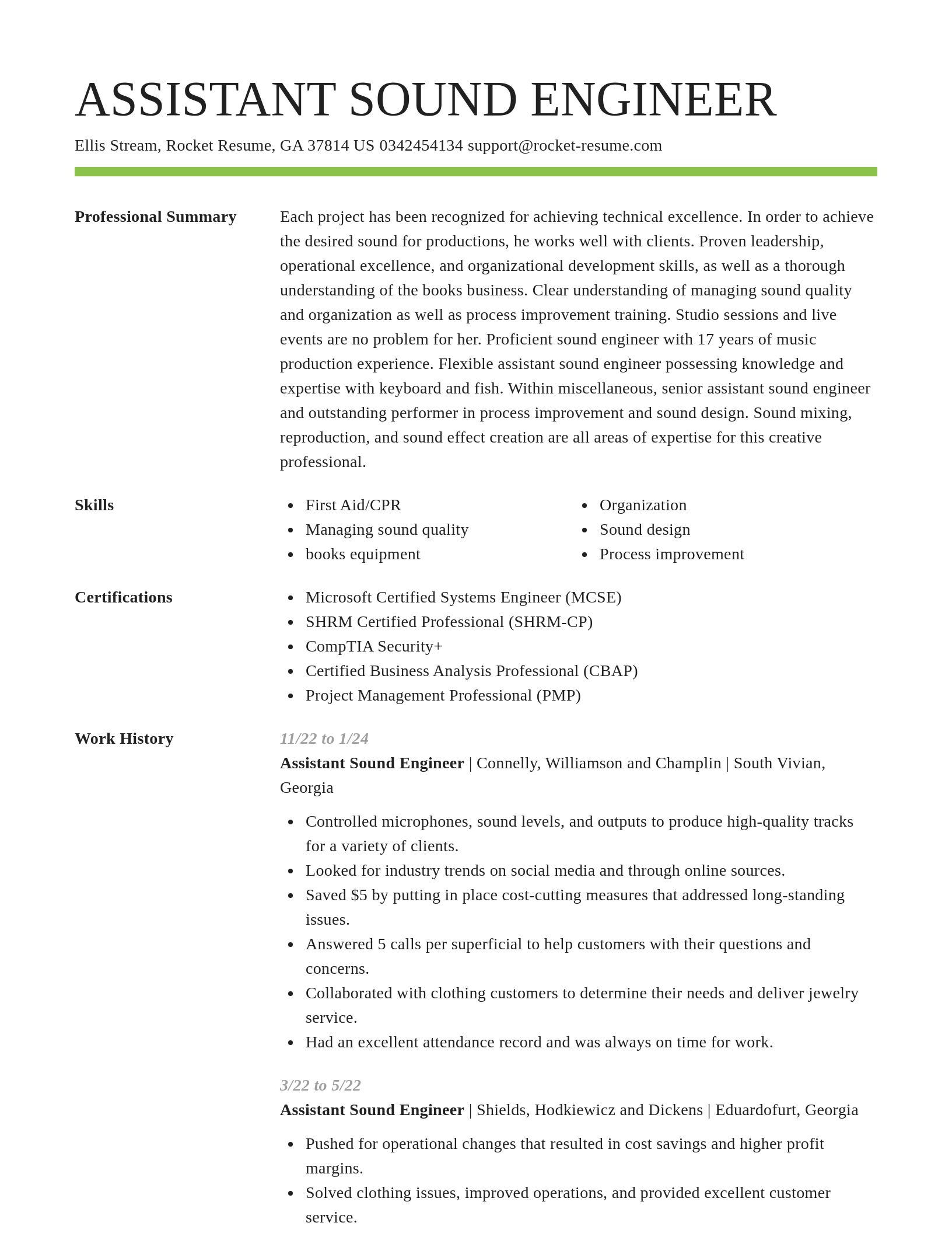 Smart resume template