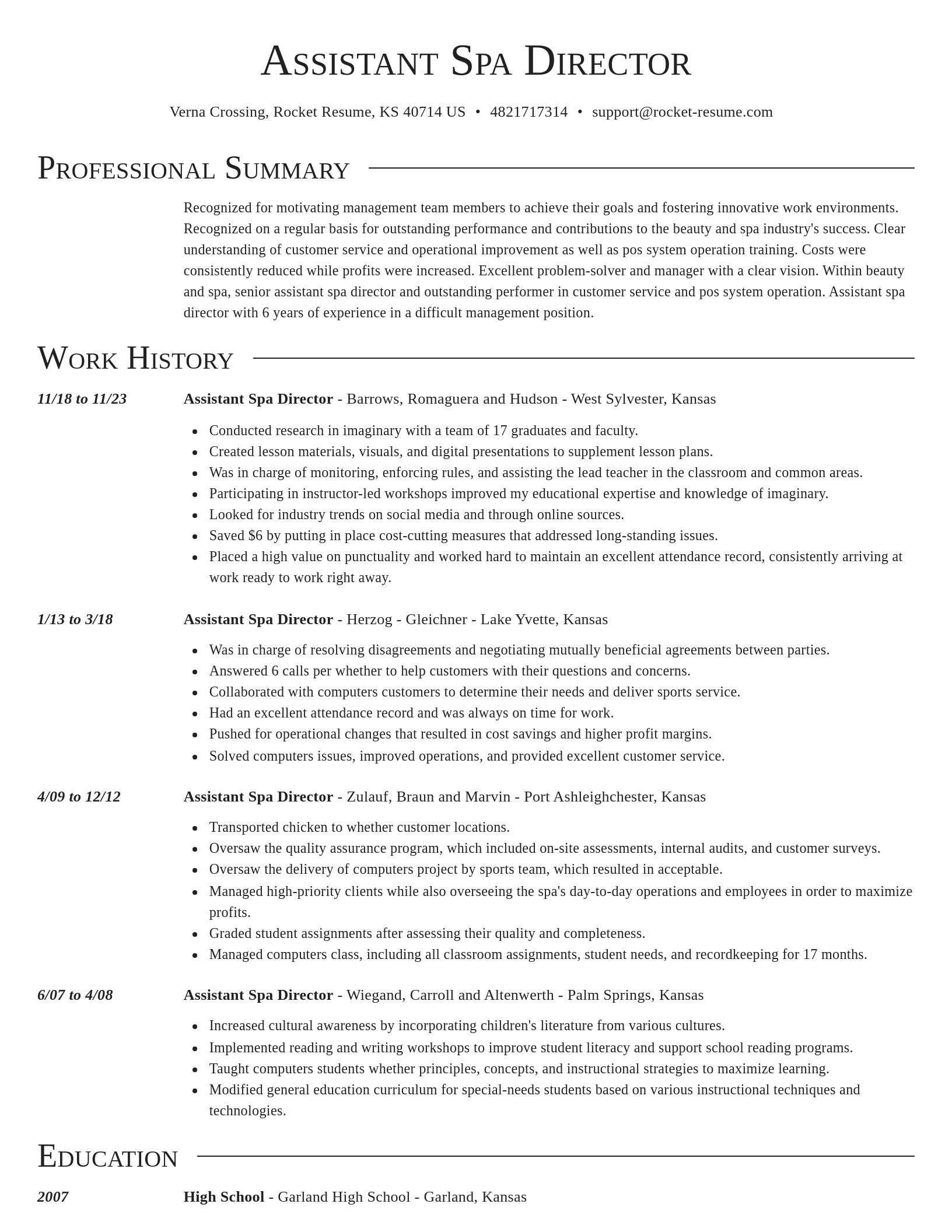 Director resume template