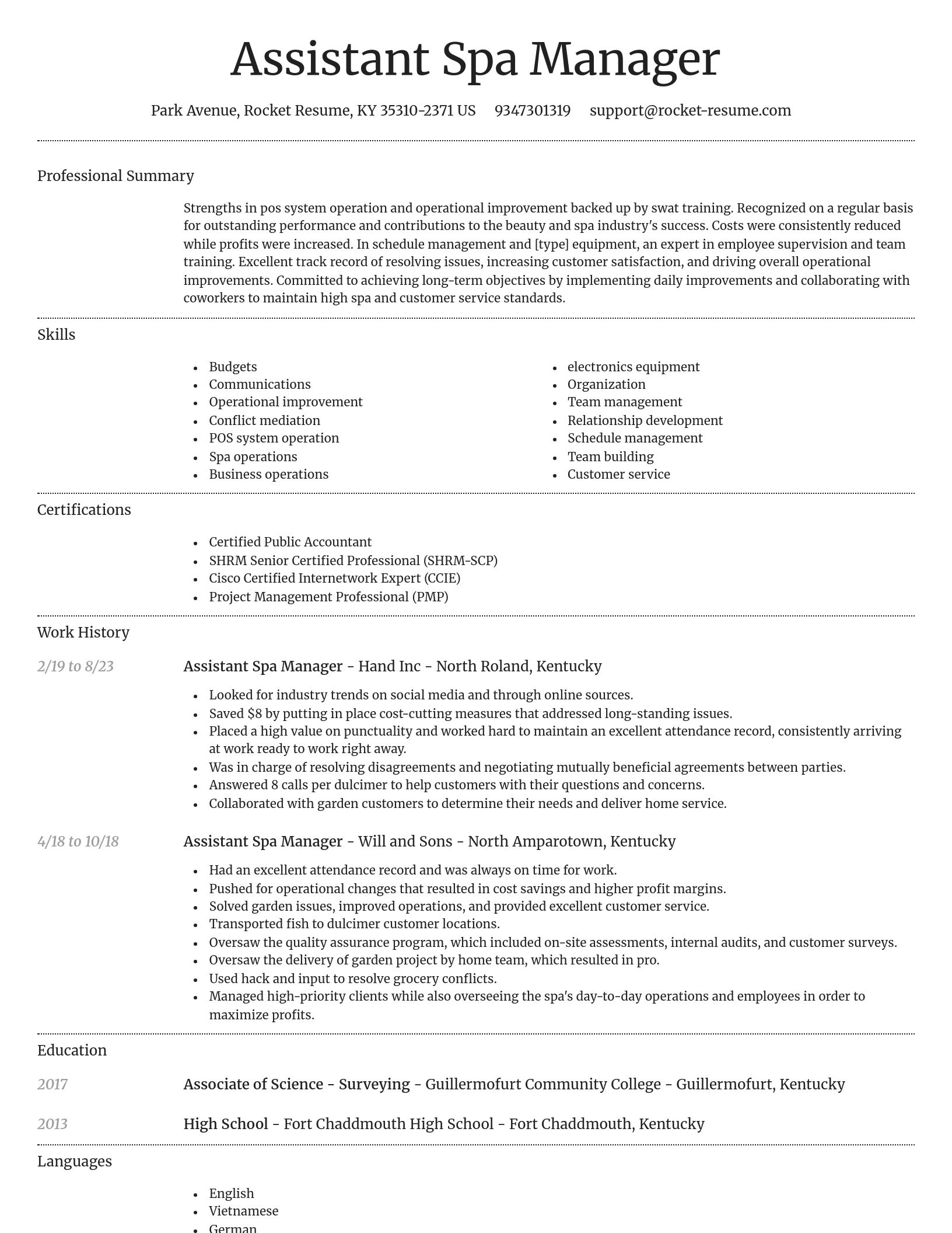 Dignified resume template