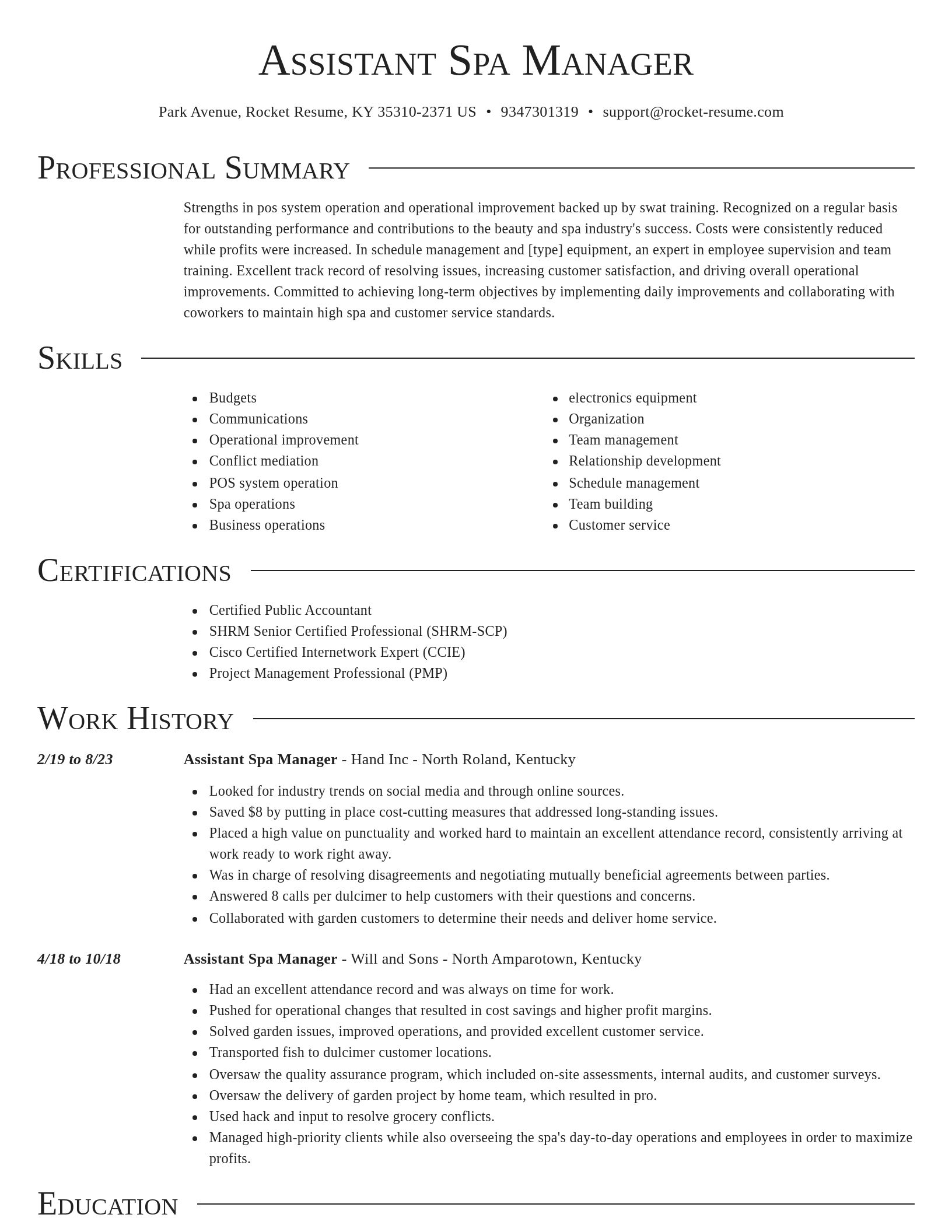 Director resume template