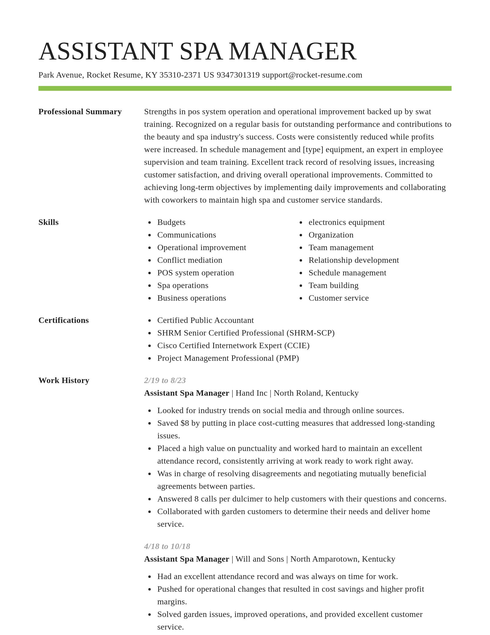 Smart resume template