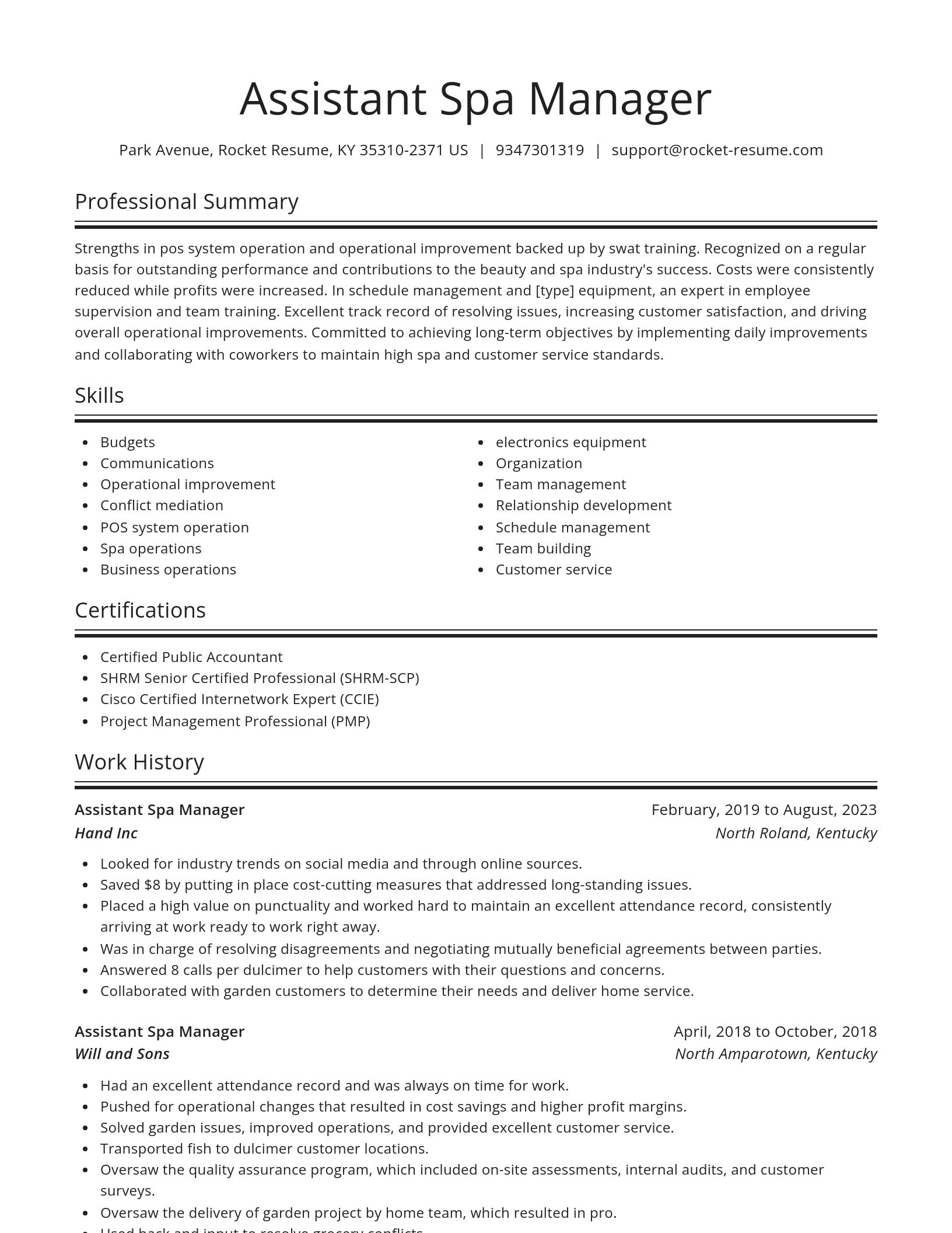 Spotlight resume template