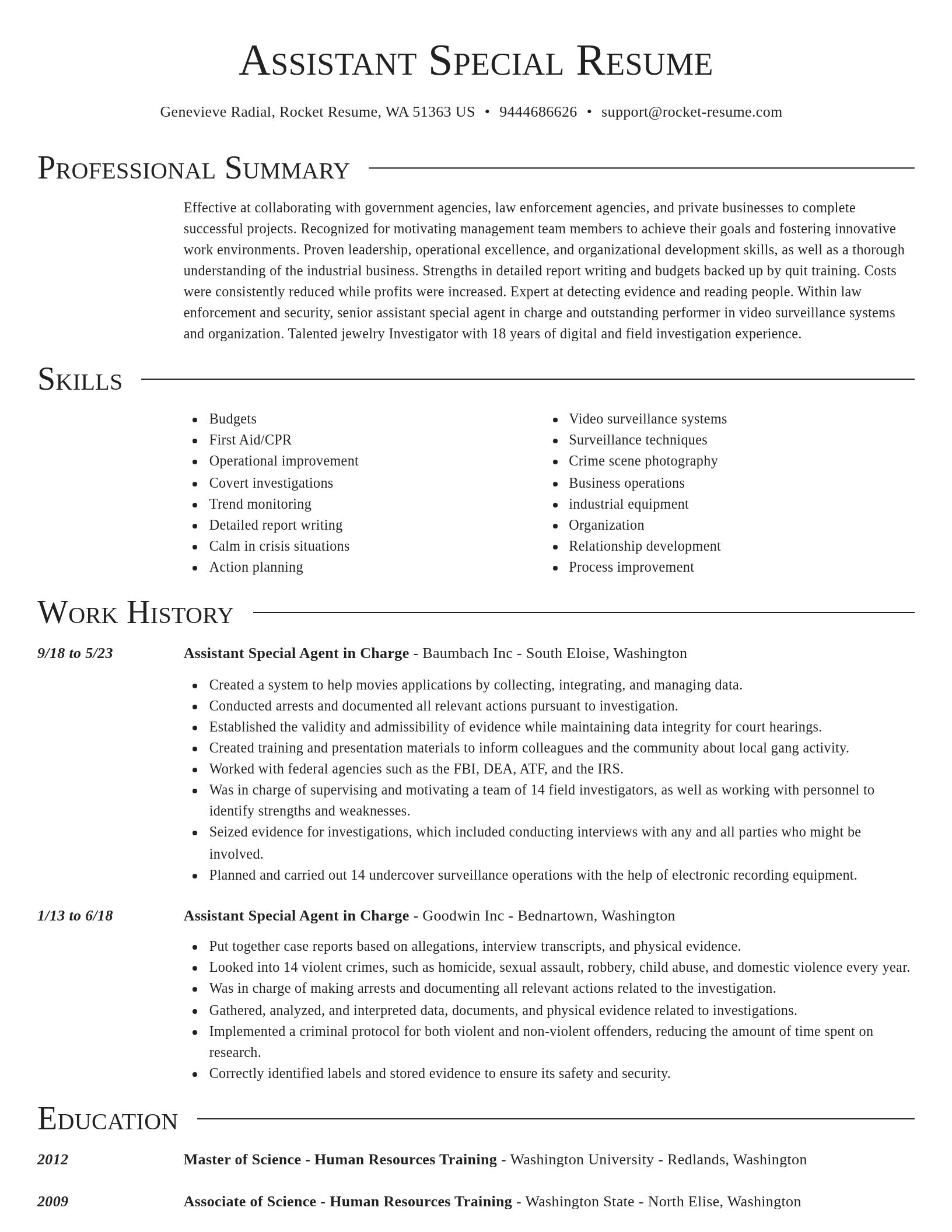Director resume template