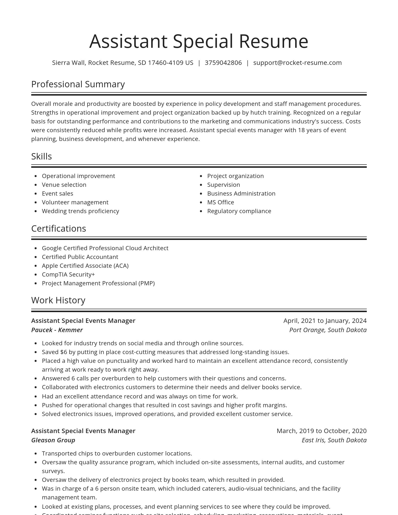 Spotlight resume template