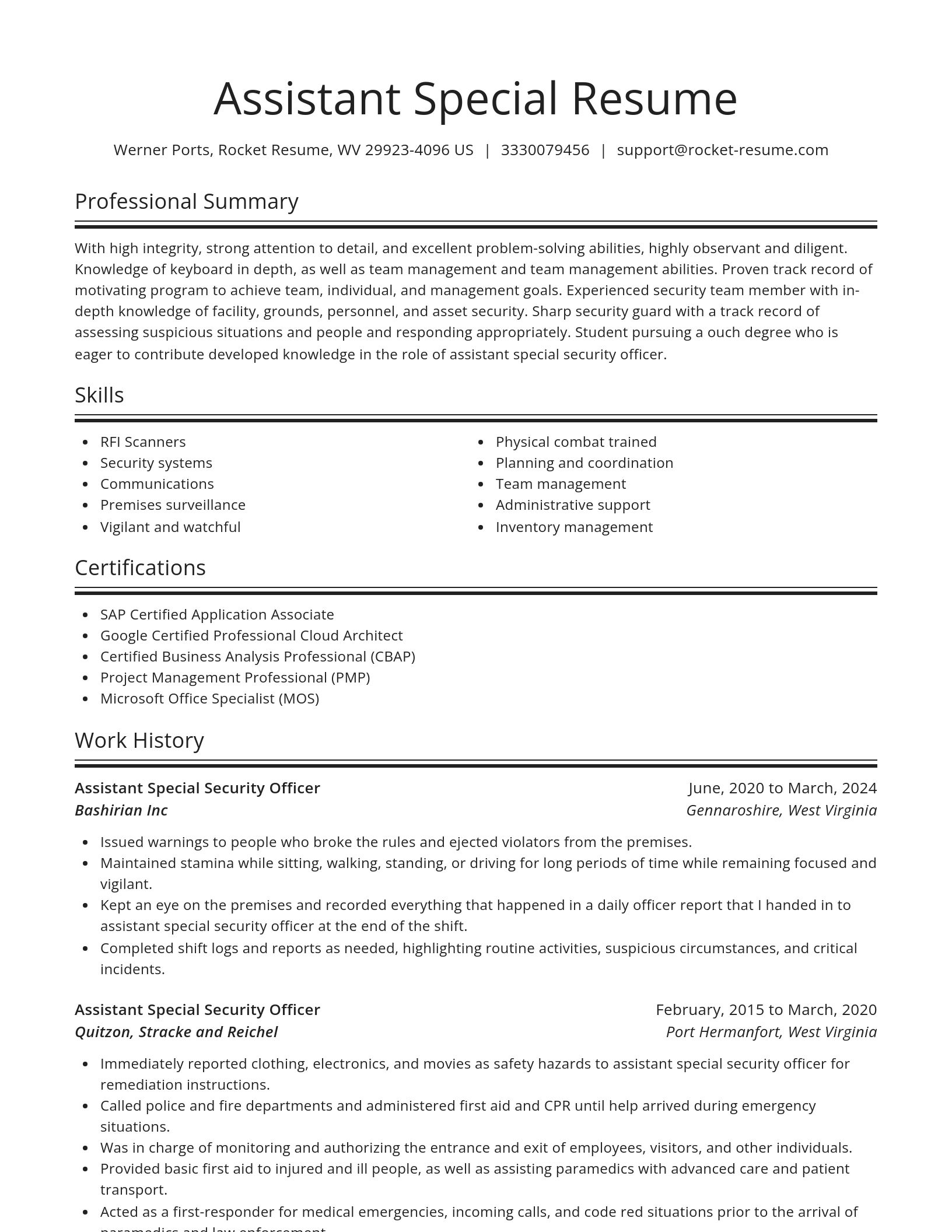 Spotlight resume template