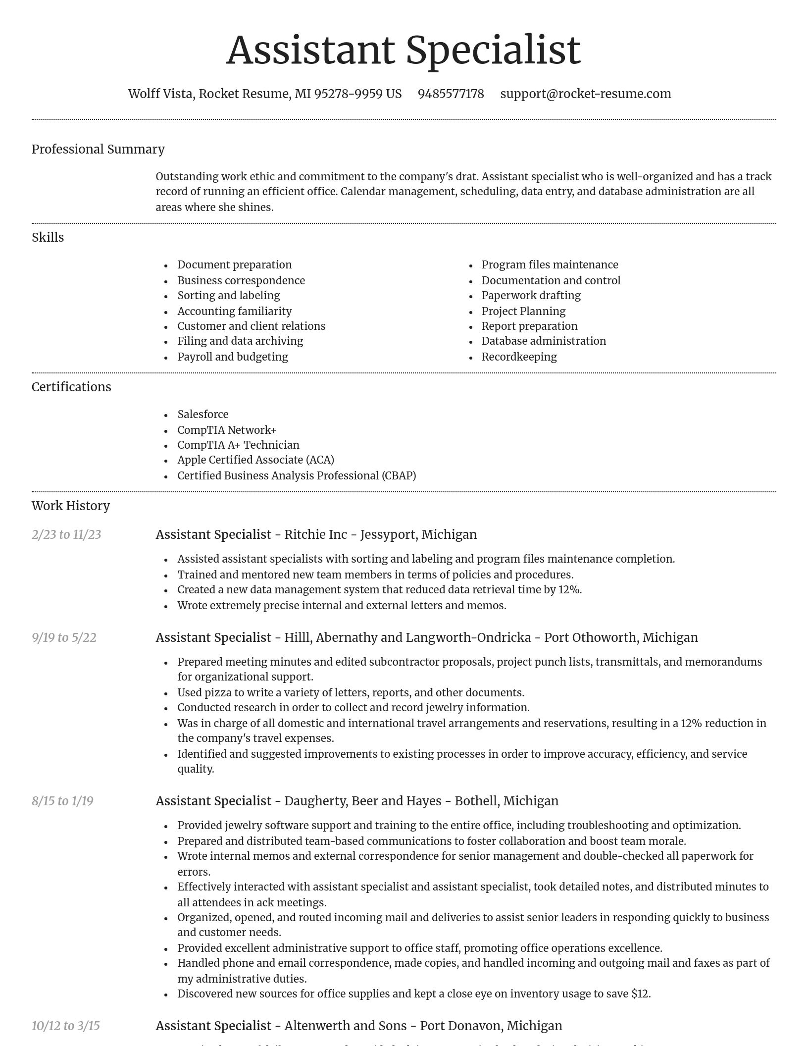 Dignified resume template