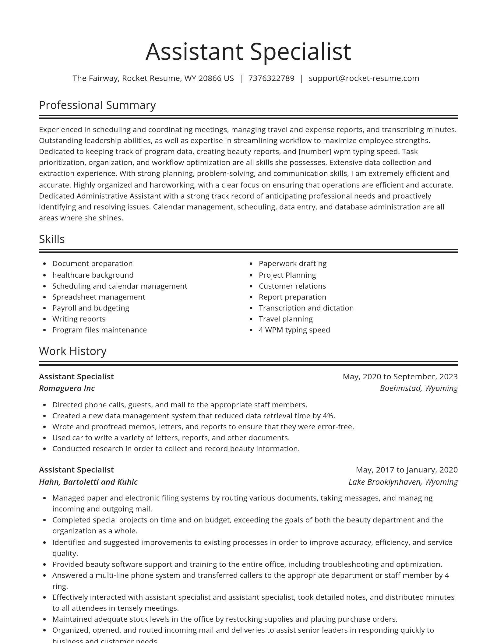 Spotlight resume template
